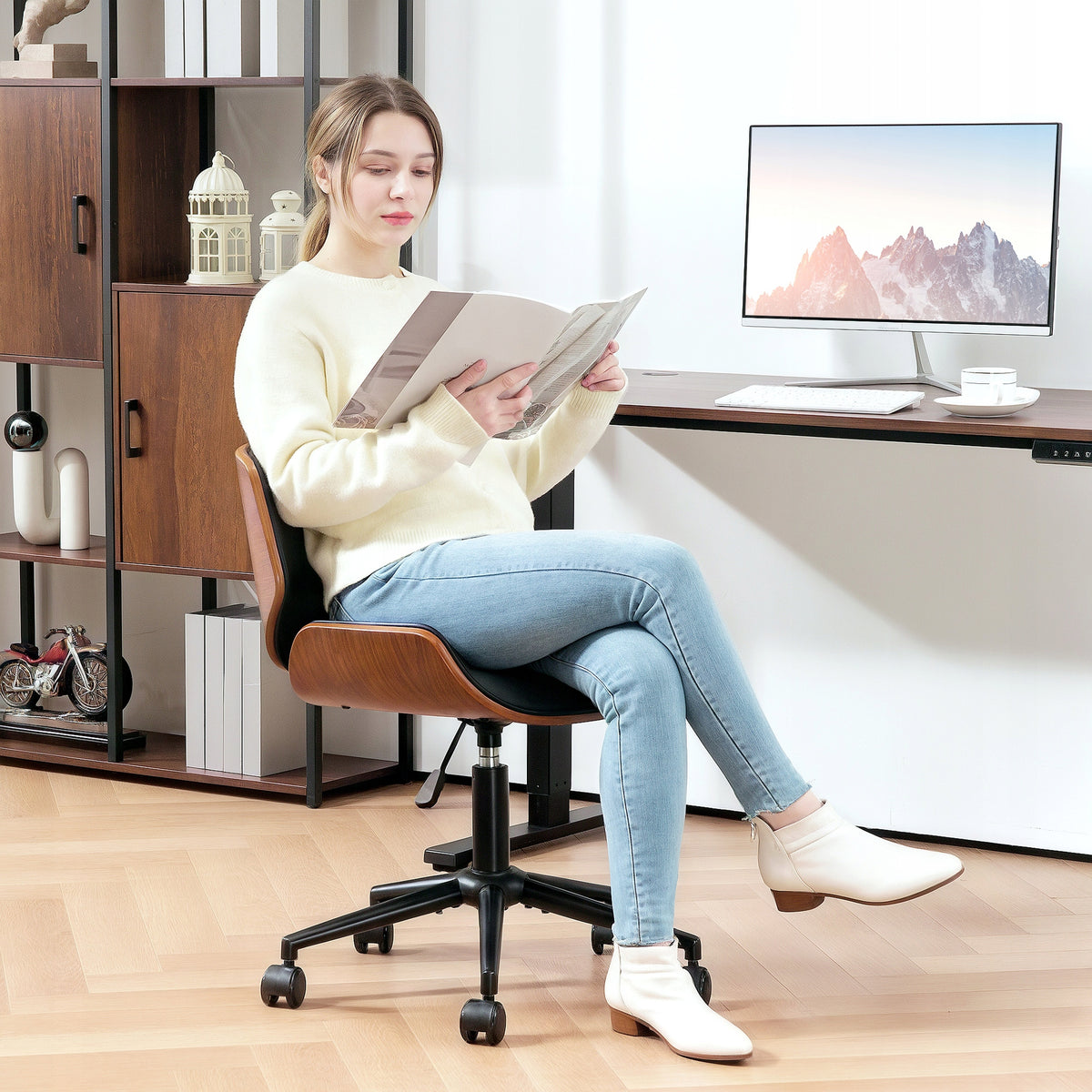 HOMCOM Eco leather office chair, height adjustable Medical device no