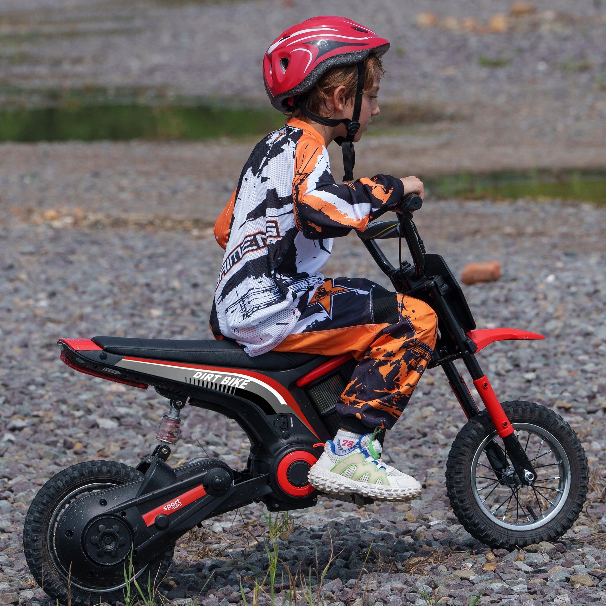 HOMCOM Electric Motorcycle for Children, Red, Shock absorbers 8-16km/h Brand Homcom