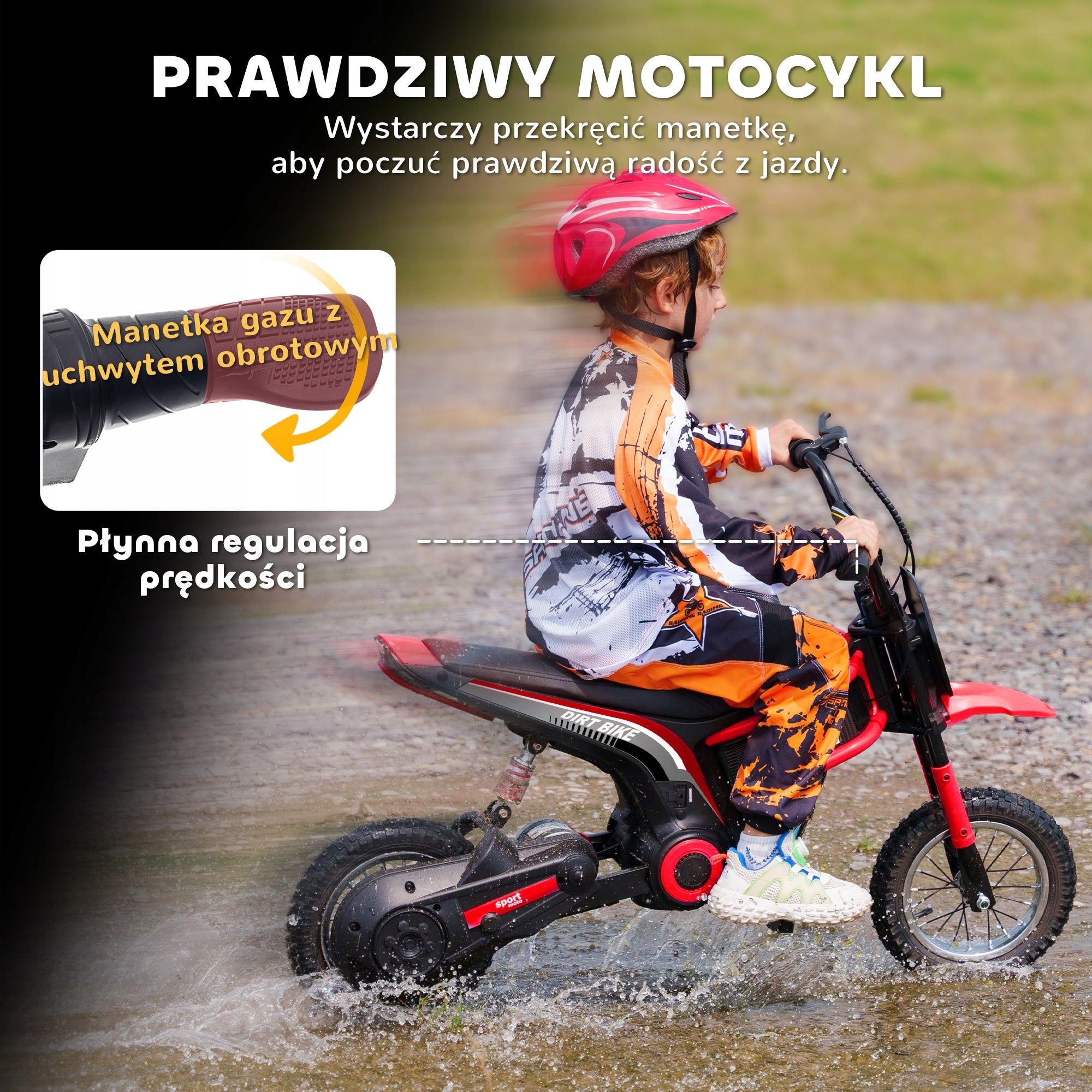 HOMCOM Electric Motorcycle for Children, Red, Shock absorbers 8-16km/h Maximum speed 16 km/h
