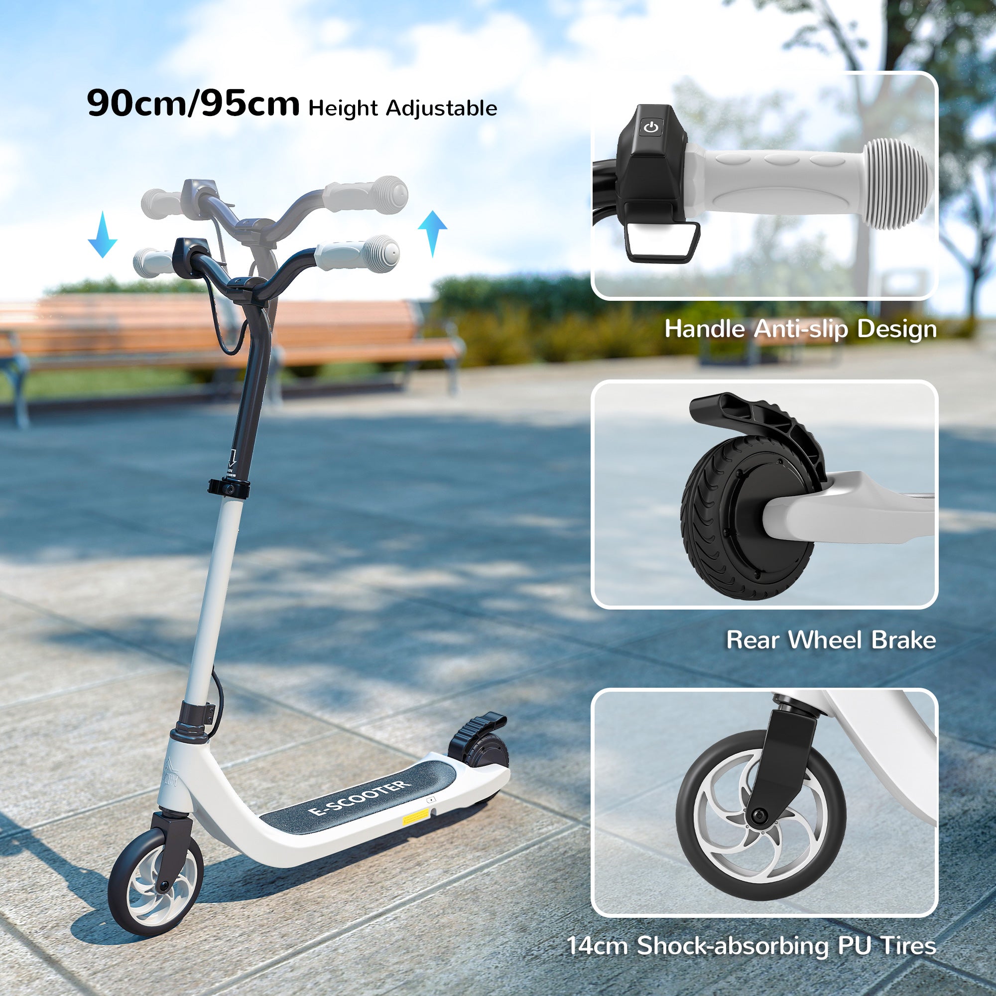 HOMCOM Electric scooter, Height adjustable, for children aged 6+ Model AA1-089V90