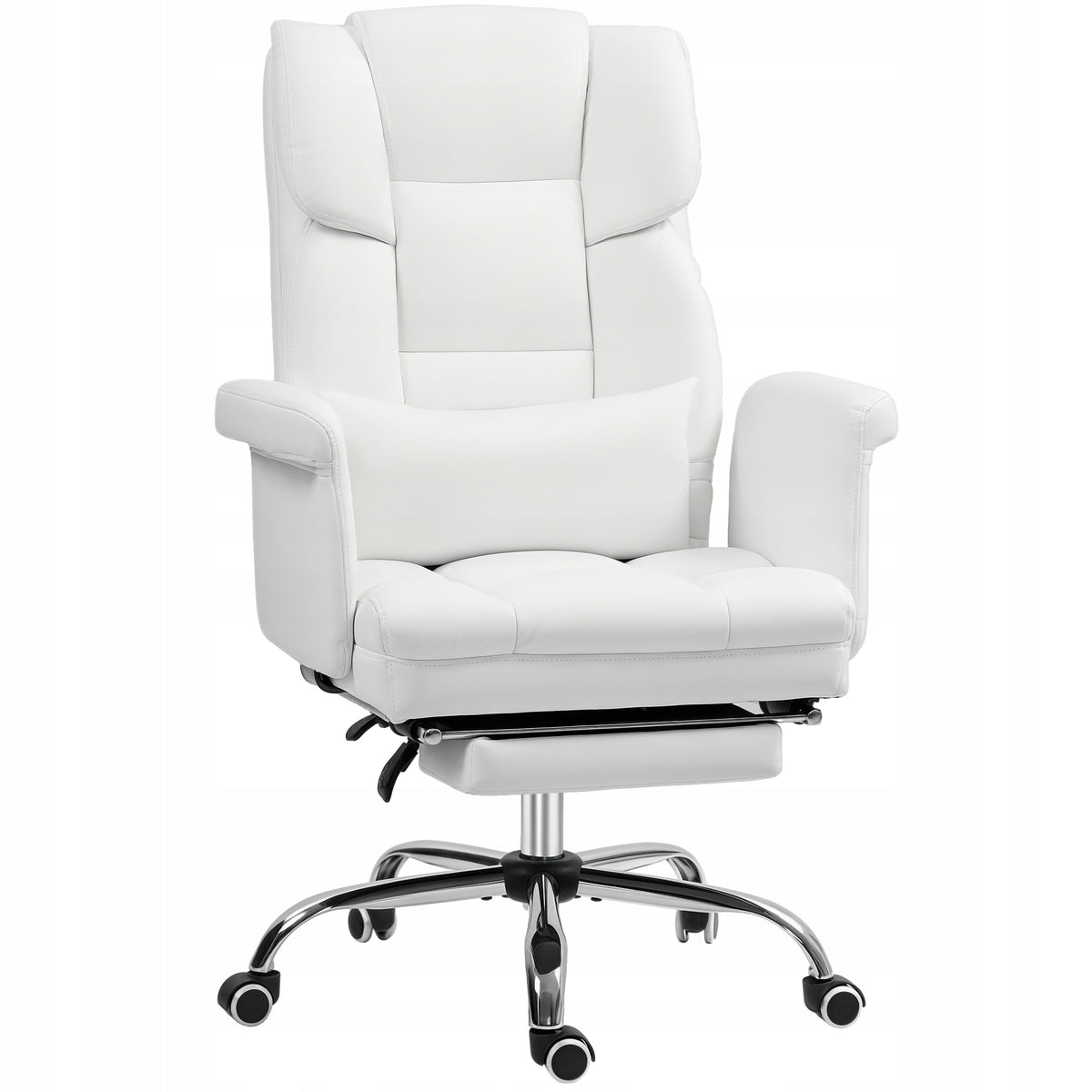 HOMCOM Ergonomic office chair with reclining function, white