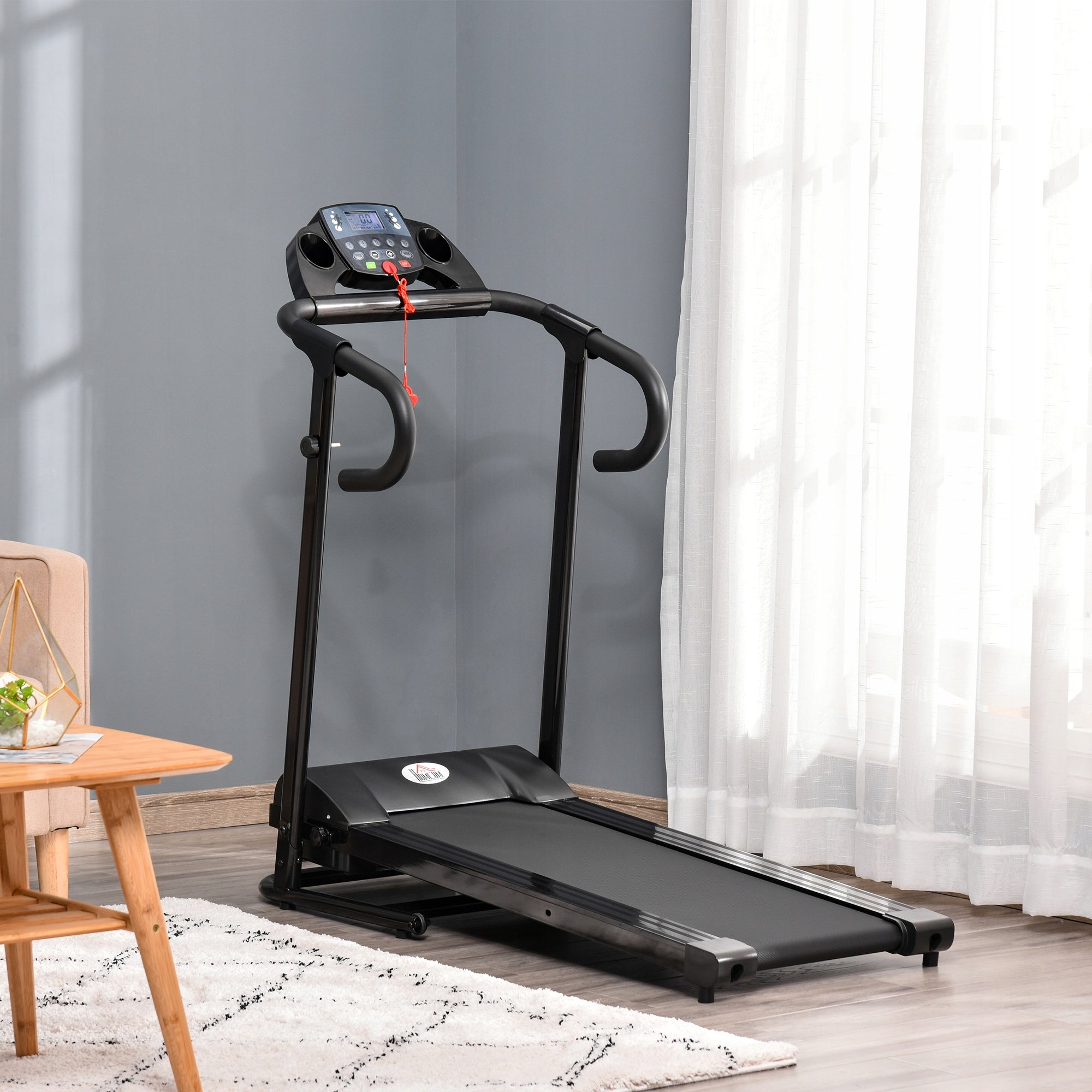 HOMCOM Folding electric treadmill 500 W, 1-12 km/h, telephone holder Packaging status original