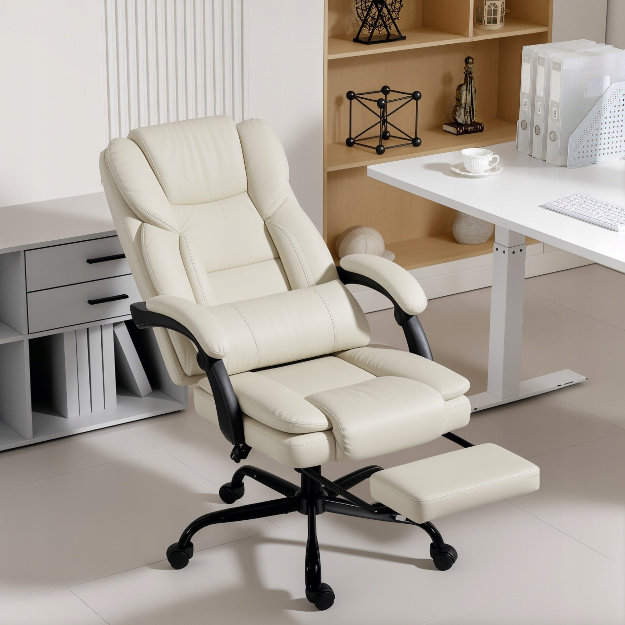 HOMCOM Office chair with animal-friendly leather cover Medical device no