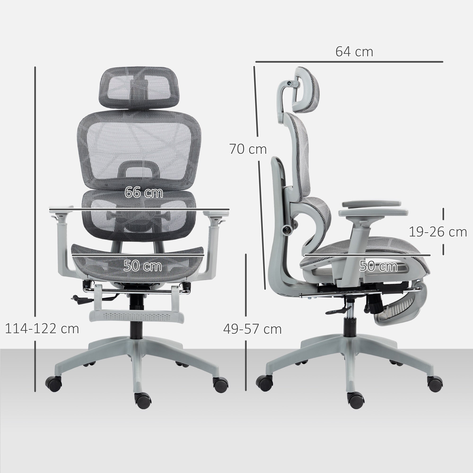 HOMCOM Office chair with armrests, headrest, lumbar support Packaging status original