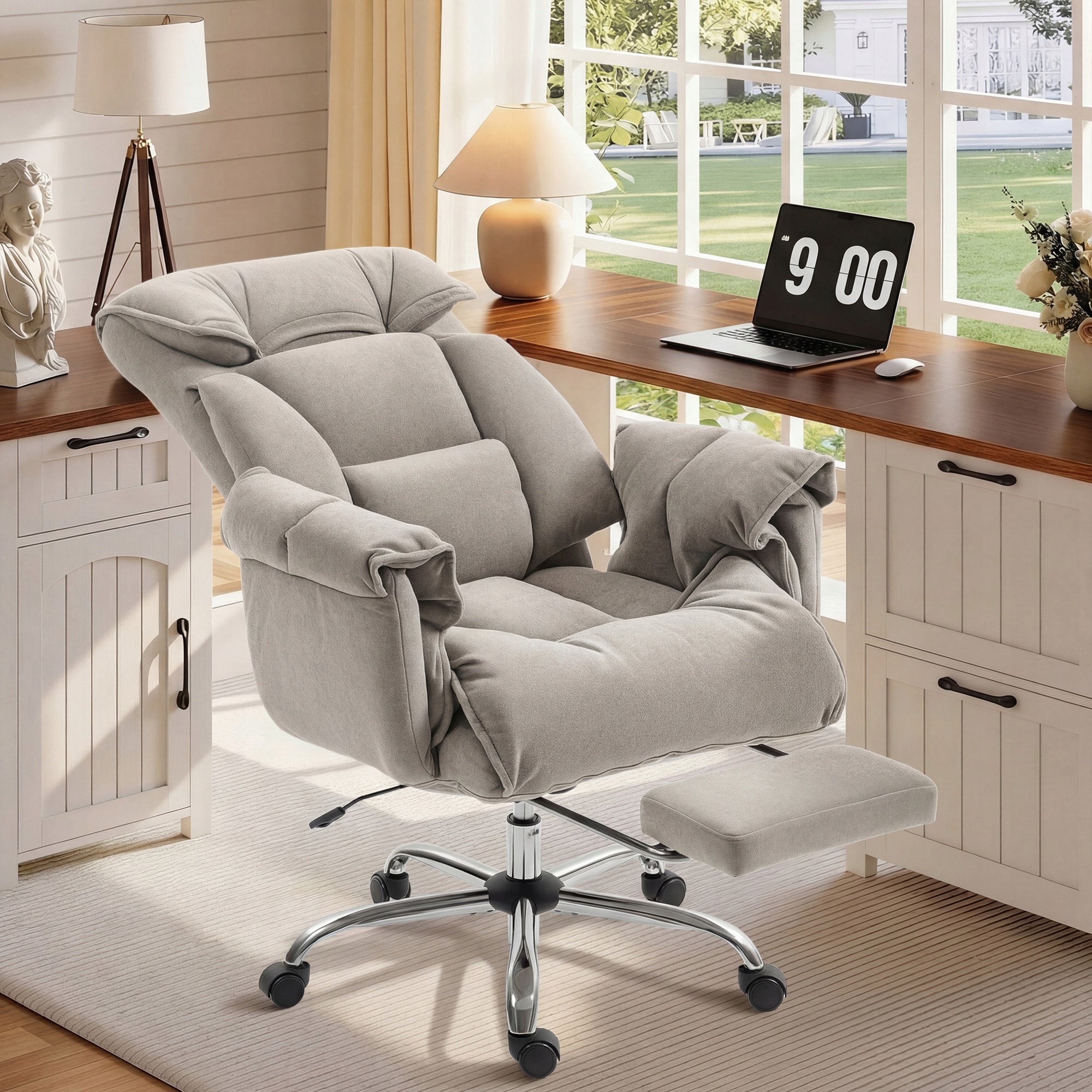 HOMCOM Office chair with tilt adjustment, armrests, footrest Medical device no