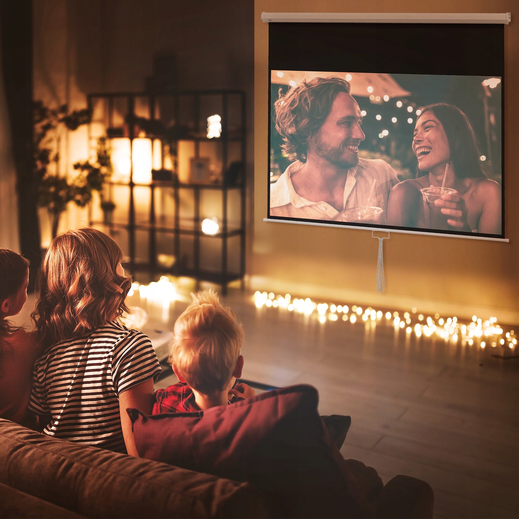 HOMCOM Projection Screen, Inc. Stand, Wall-Ceiling Mount 16:9 4K Packaging status original