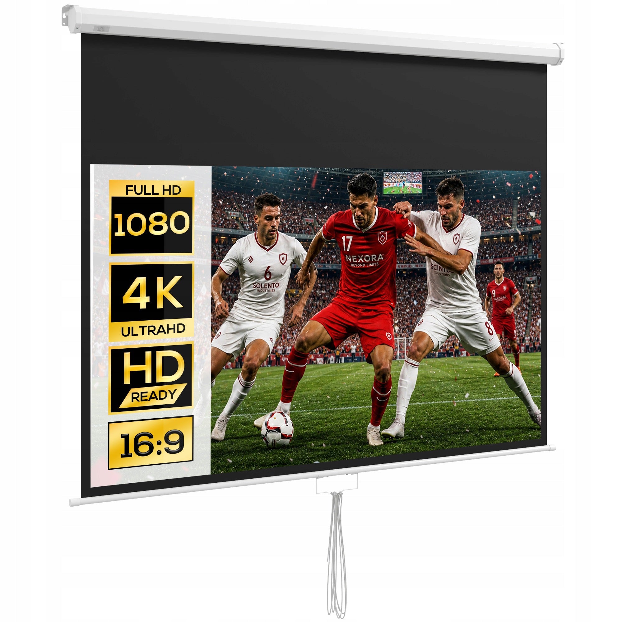 HOMCOM Projection Screen, Inc. Stand, Wall-Ceiling Mount 16:9 4K
