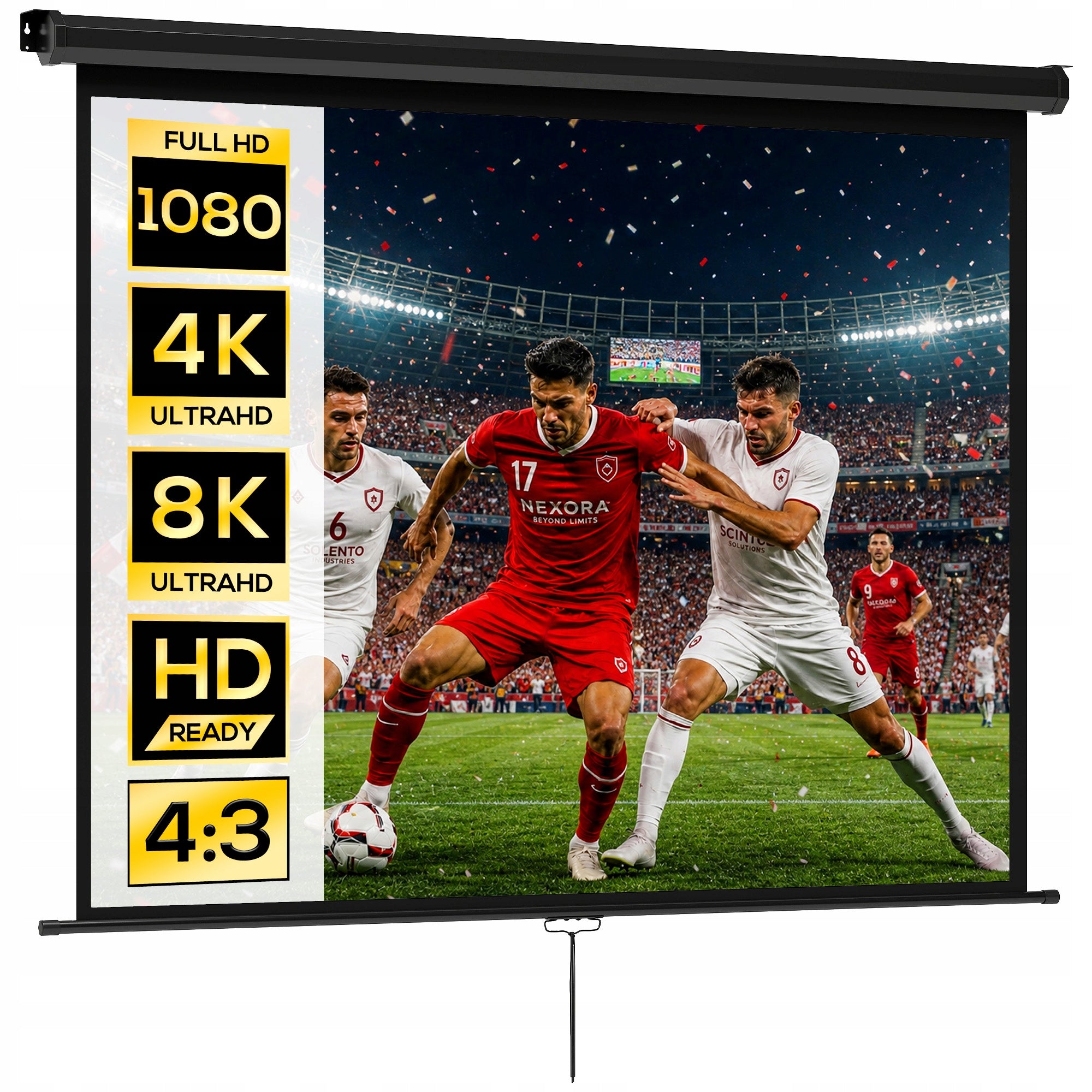HOMCOM Projection screen 171 x 128 cm 84 inches 4:3 HD 4K roll-up portable