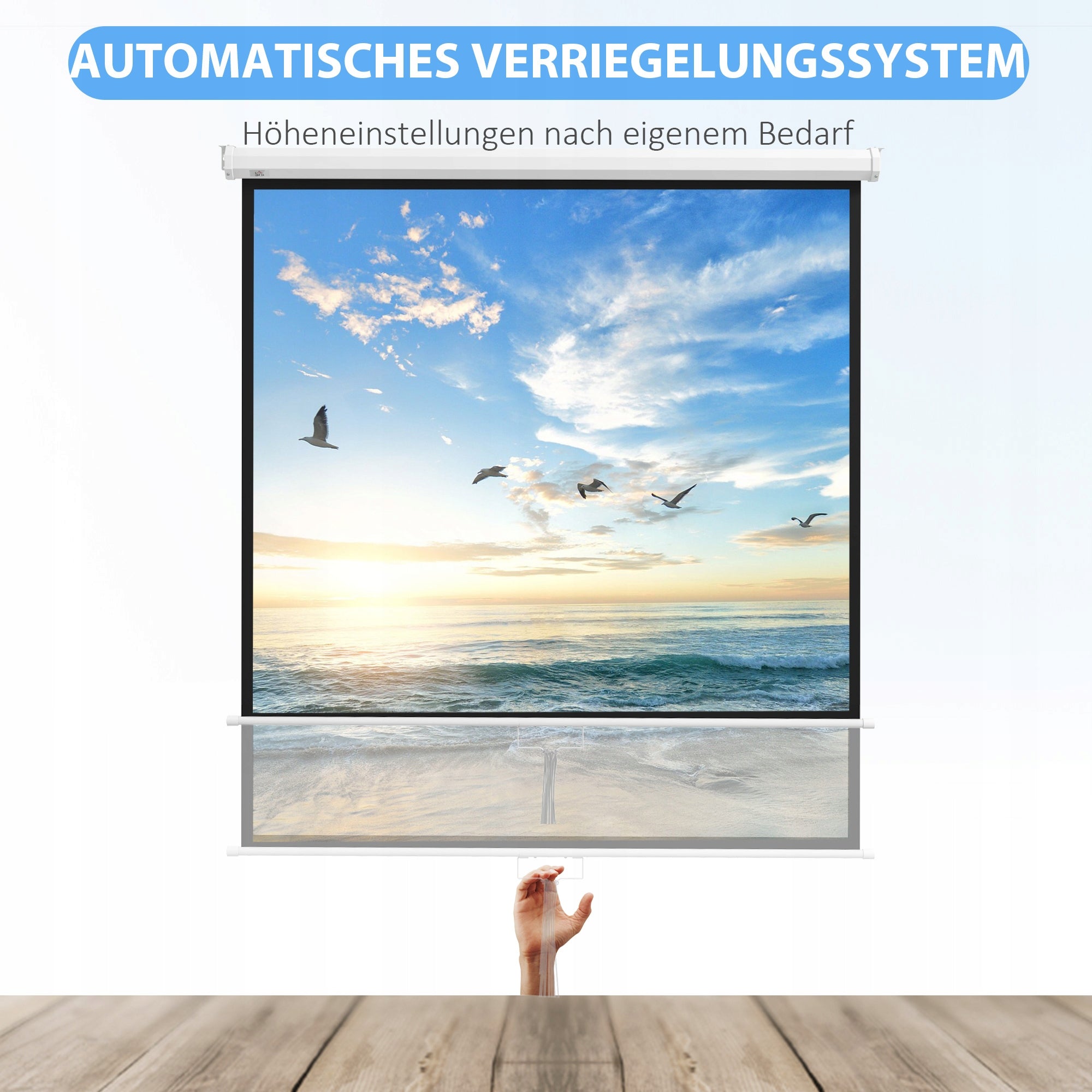 HOMCOM Projection screen 178 x 178 cm 99 inches 1:1 HD 4K Manufacturer code 001-016V01WT
