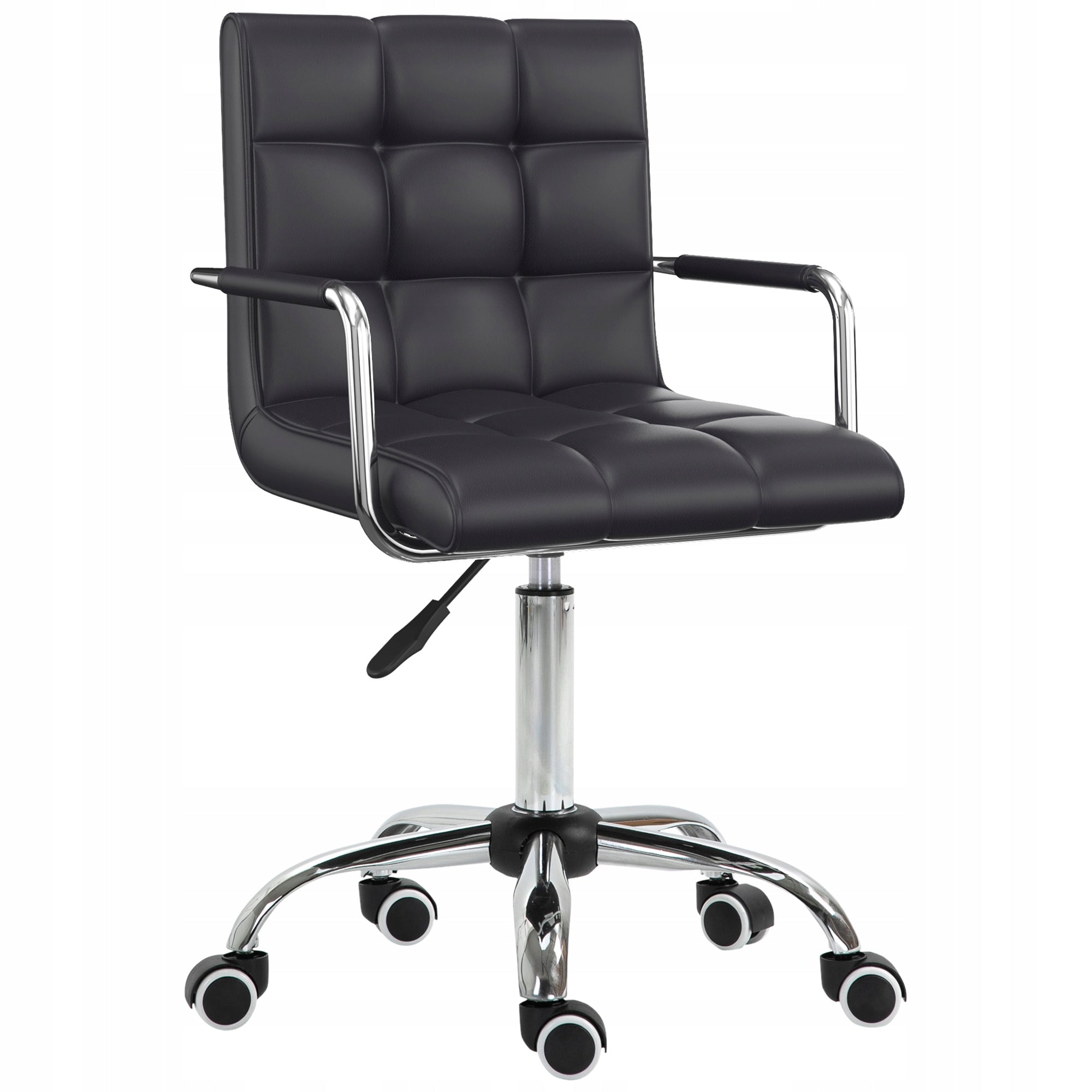 HOMCOM Swivel office chair, black, cosmetic bar stool, 52,5x54x84-99cm