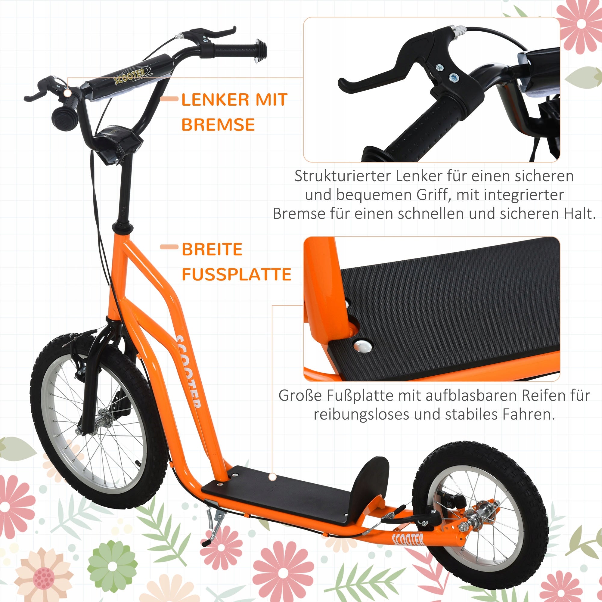 HOMCOM children's scooter city scooter adjustable orange Brand Homcom