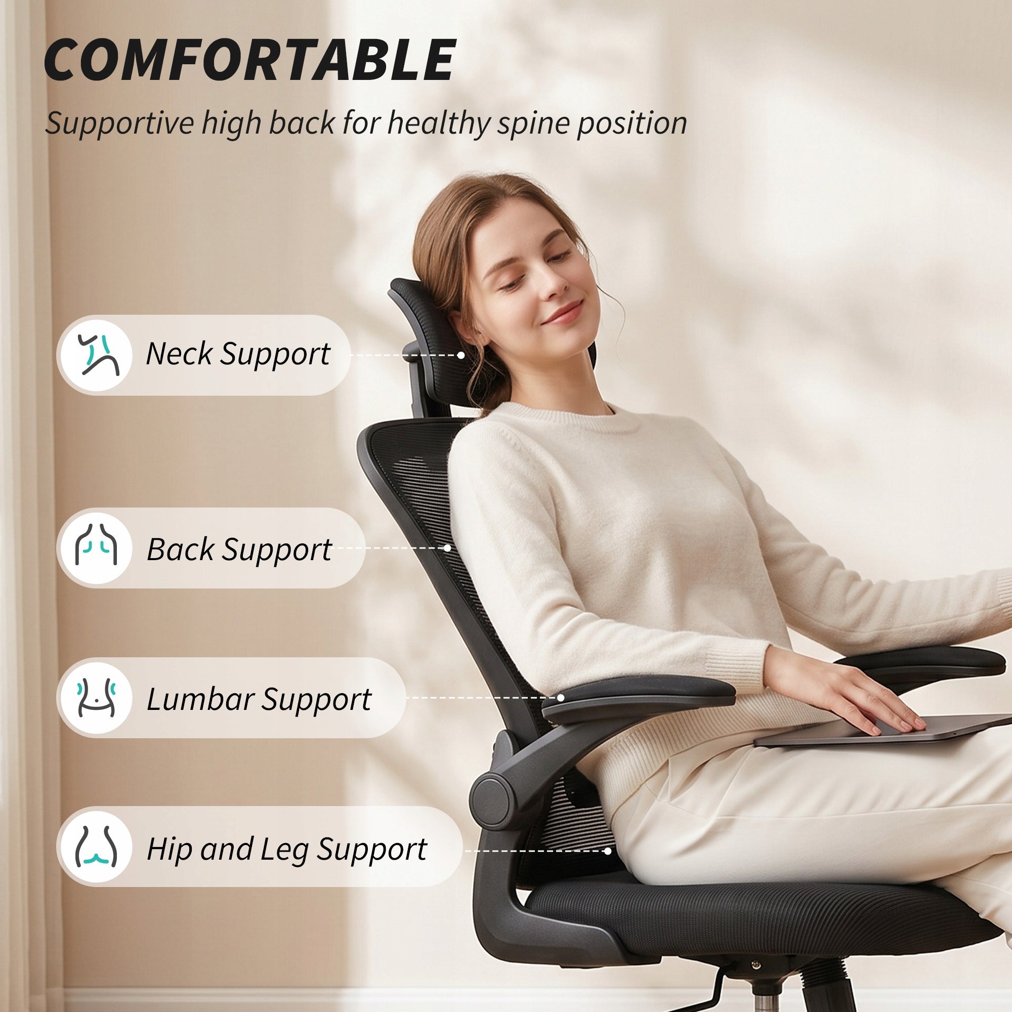 HOMCOM ergonomic office chair with high backrest and mesh Packaging status original
