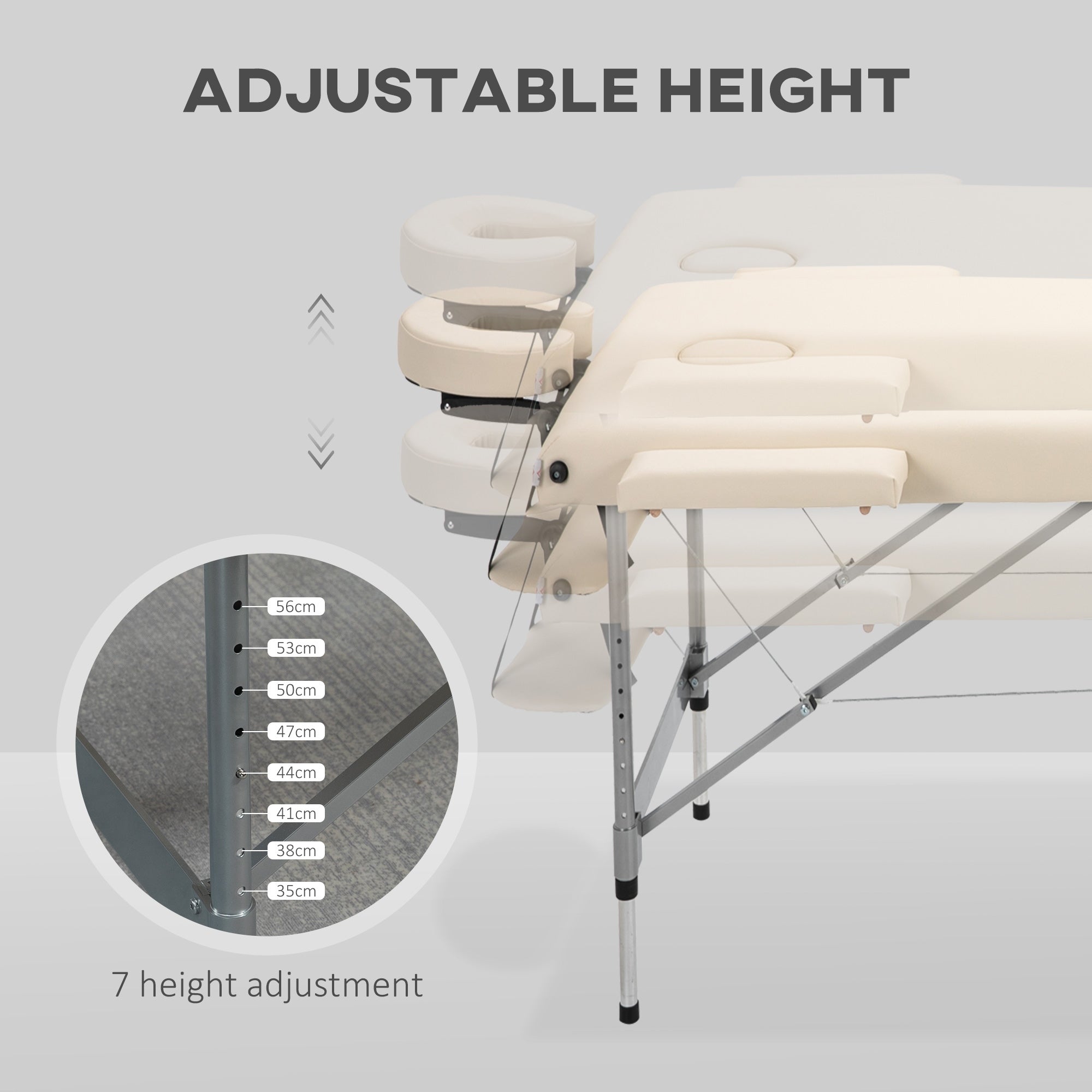 HOMCOM massage bed, height adjustable, max. load 130 kg Brand Homcom