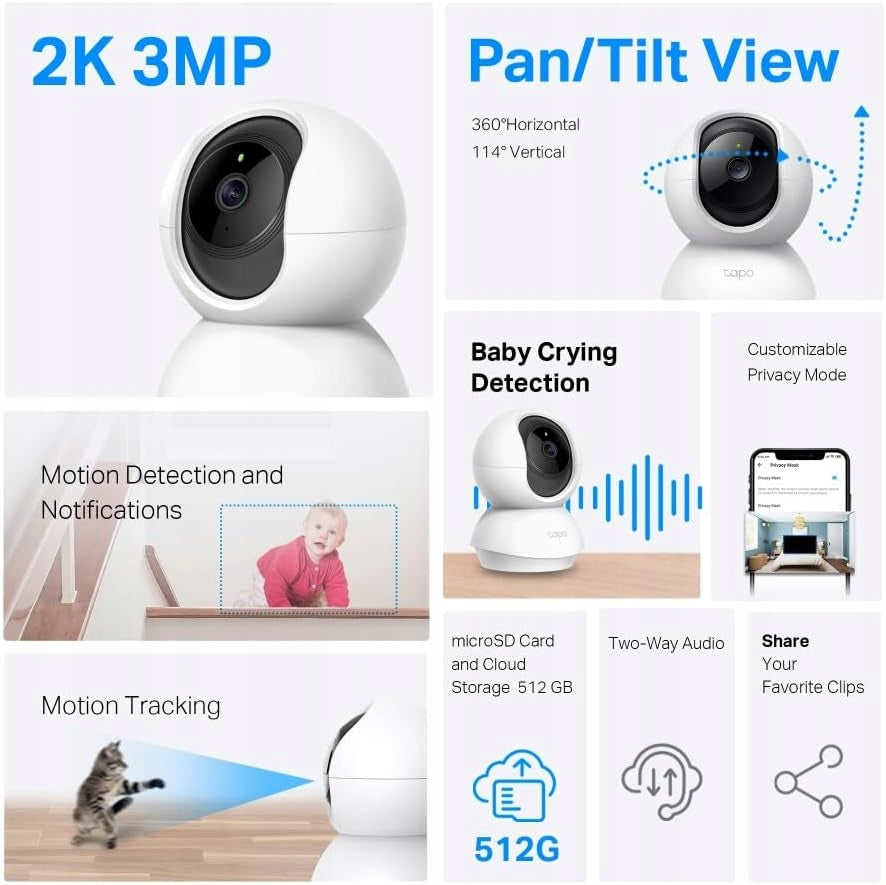 HOME CAMERA BABYSITTER FOR CHILDREN AND SENIORS HOME SAFETY Color white