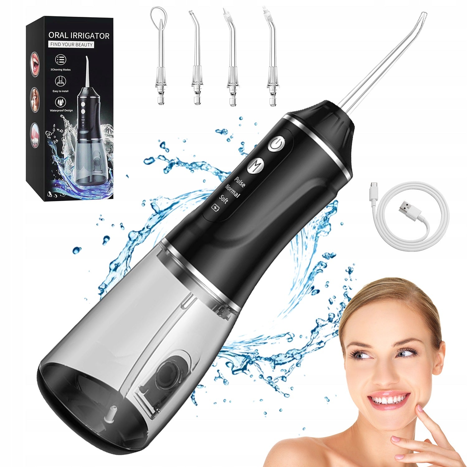 HOME ELECTRIC IRRIGATOR 380ML IPX7 WATERPROOF ORAL TANK