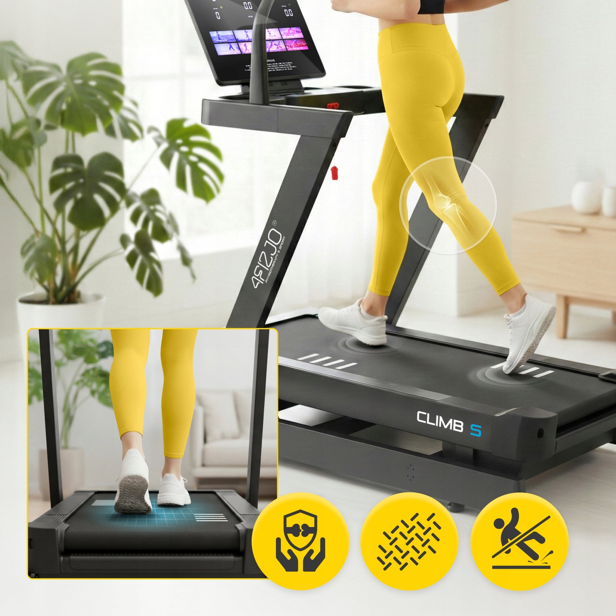 HOME ELECTRIC TRAINING TREADMILL FOLDING FOR FITNESS EXERCISE 120KG Measurements training duration distance speed pulse burned calories