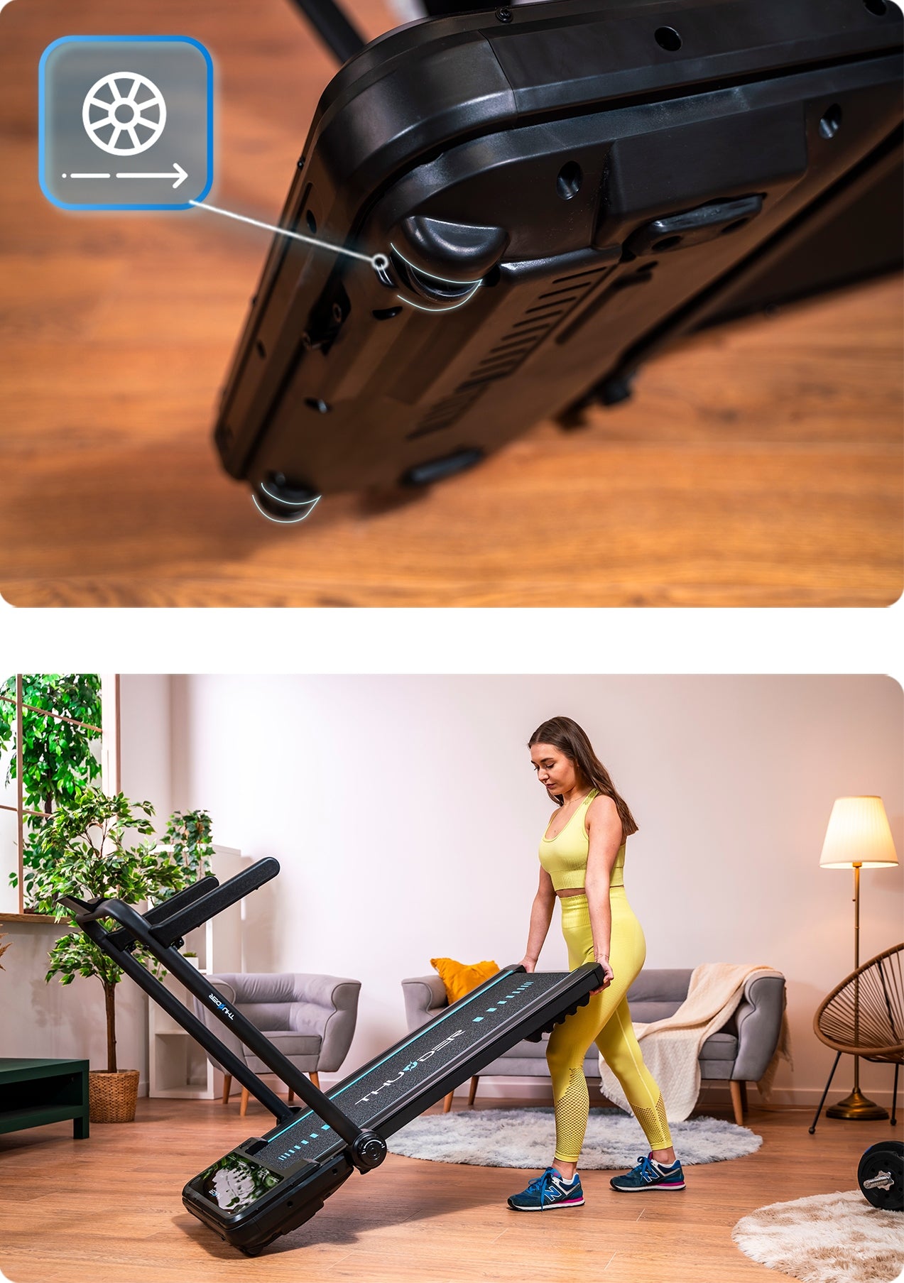 HOME ELECTRIC TREADMILL 2in1 FOLDING FLAT 12 KM/H WITH SHOCK ABSORPTION Brand Thunder