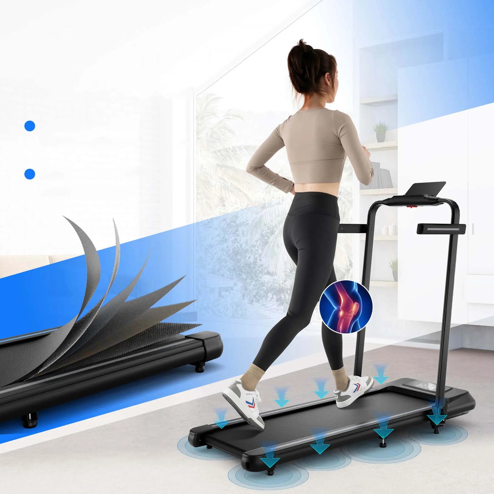 HOME ELECTRIC TREADMILL FLAT FOLDING 15 KM/H TILT ADJUSTMENT Kind electric