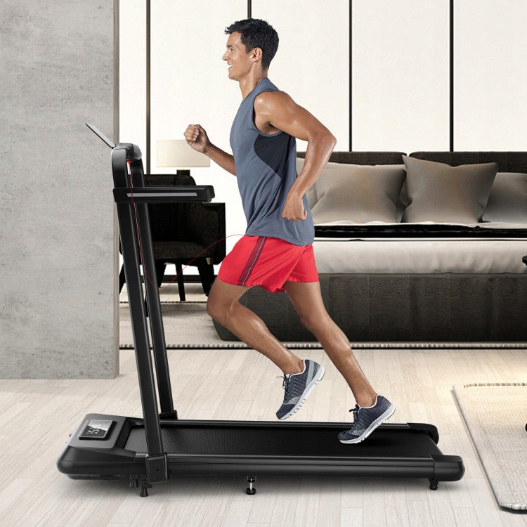 HOME ELECTRIC TREADMILL FLAT FOLDING 15 KM/H TILT ADJUSTMENT Measurements training duration distance speed burned calories