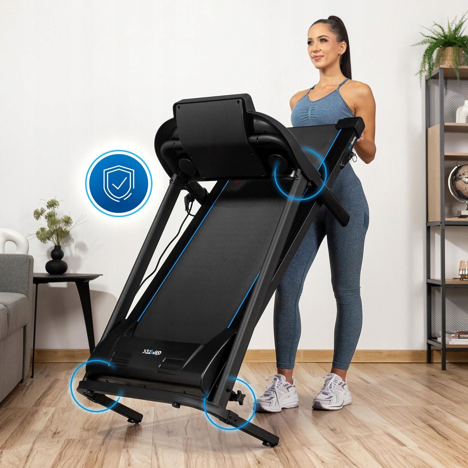 HOME ELECTRIC TREADMILL FOLDING TILT ADJUSTMENT XT550 GYMTEK Maximum user weight 120 kg