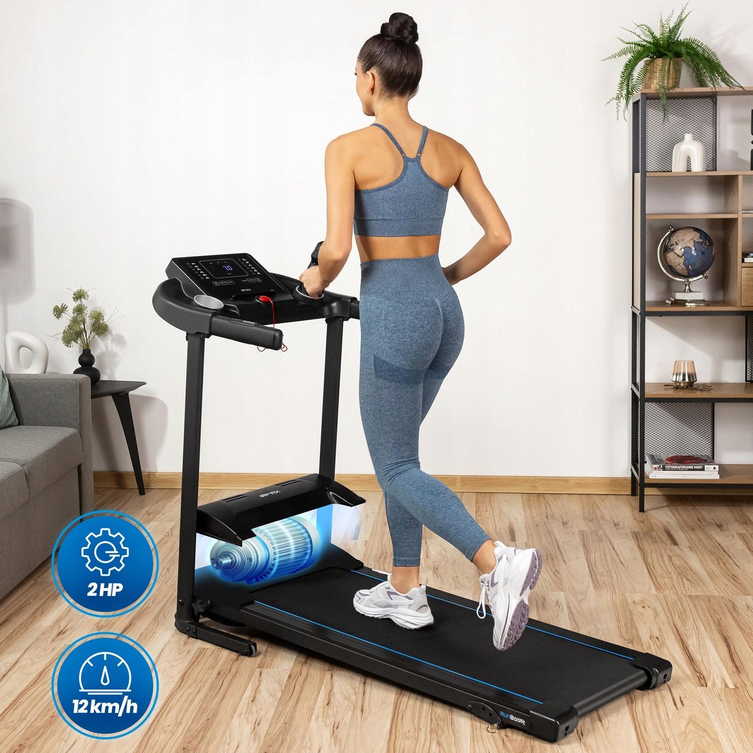 HOME ELECTRIC TREADMILL FOLDING TILT ADJUSTMENT XT550 GYMTEK Measurements training duration distance speed pulse burned calories