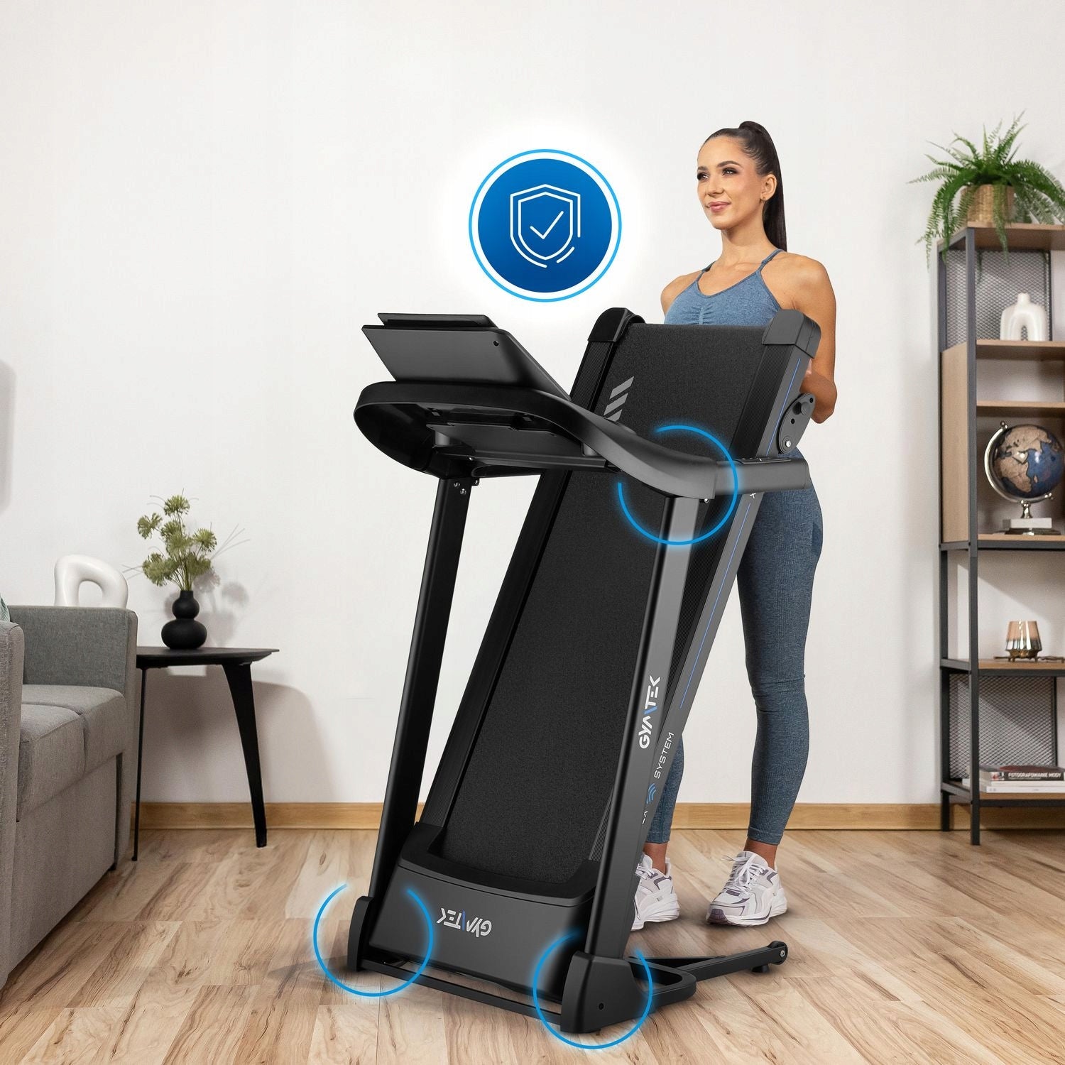 HOME ELECTRIC TREADMILL FOLDING TILT ADJUSTMENT XT580 GYMTEK Maximum user weight 130 kg