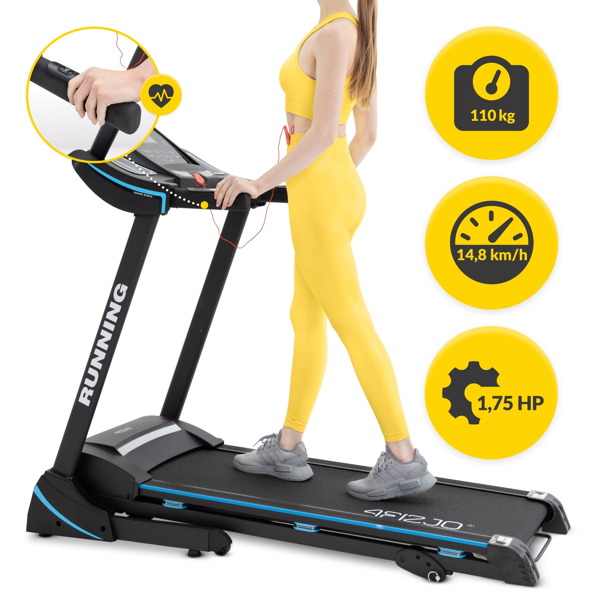 HOME ELECTRIC TREADMILL FOLDING WITH SHOCK ABSORPTION ADJUSTABLE ANGLE OF INCLINATION Packaging status original