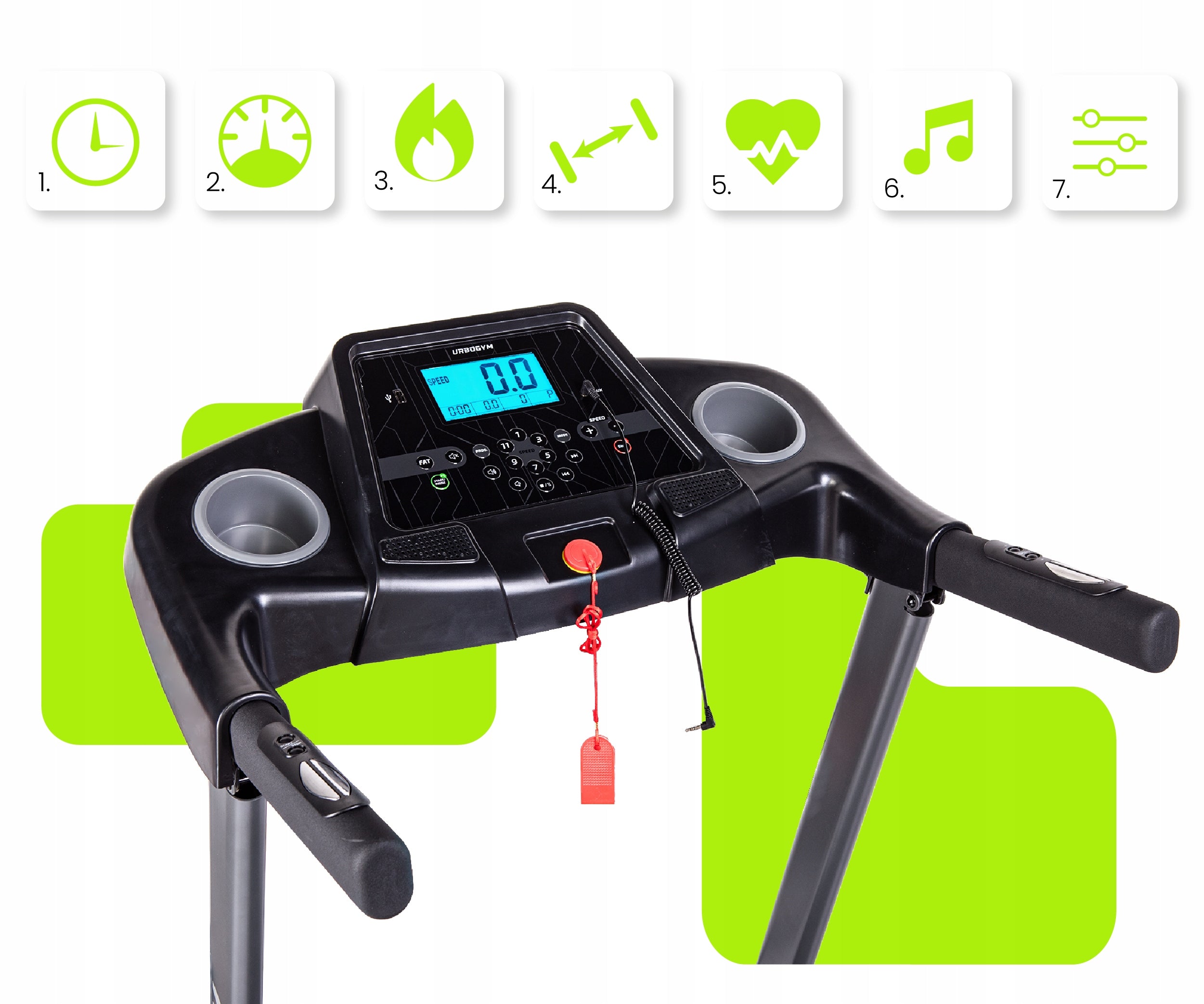 HOME ELECTRIC TREADMILL V520 SHOCK ABSORPTION TILT ADJUSTMENT FOLDING Brand Urbogym