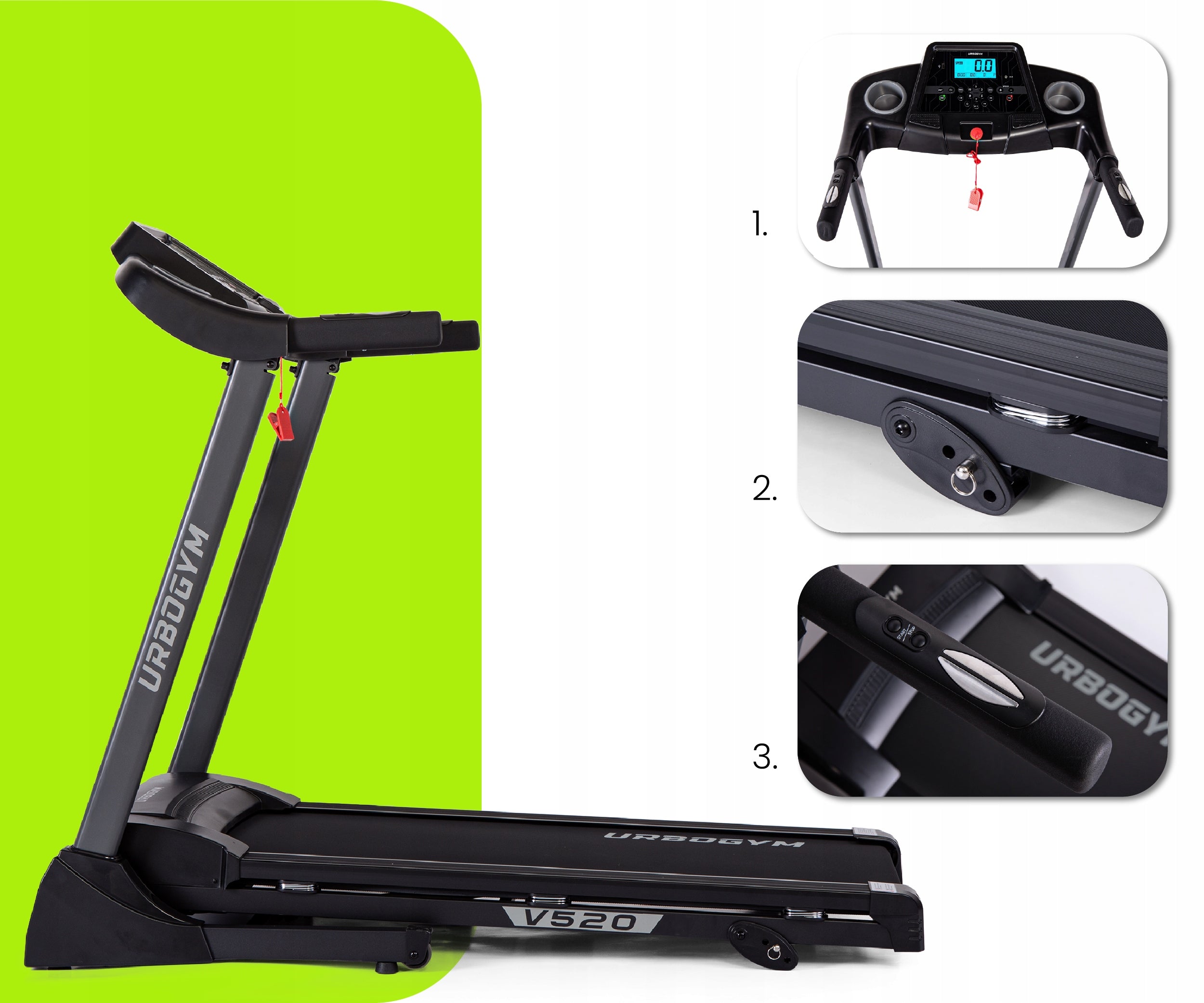 HOME ELECTRIC TREADMILL V520 SHOCK ABSORPTION TILT ADJUSTMENT FOLDING Manufacturer code V520