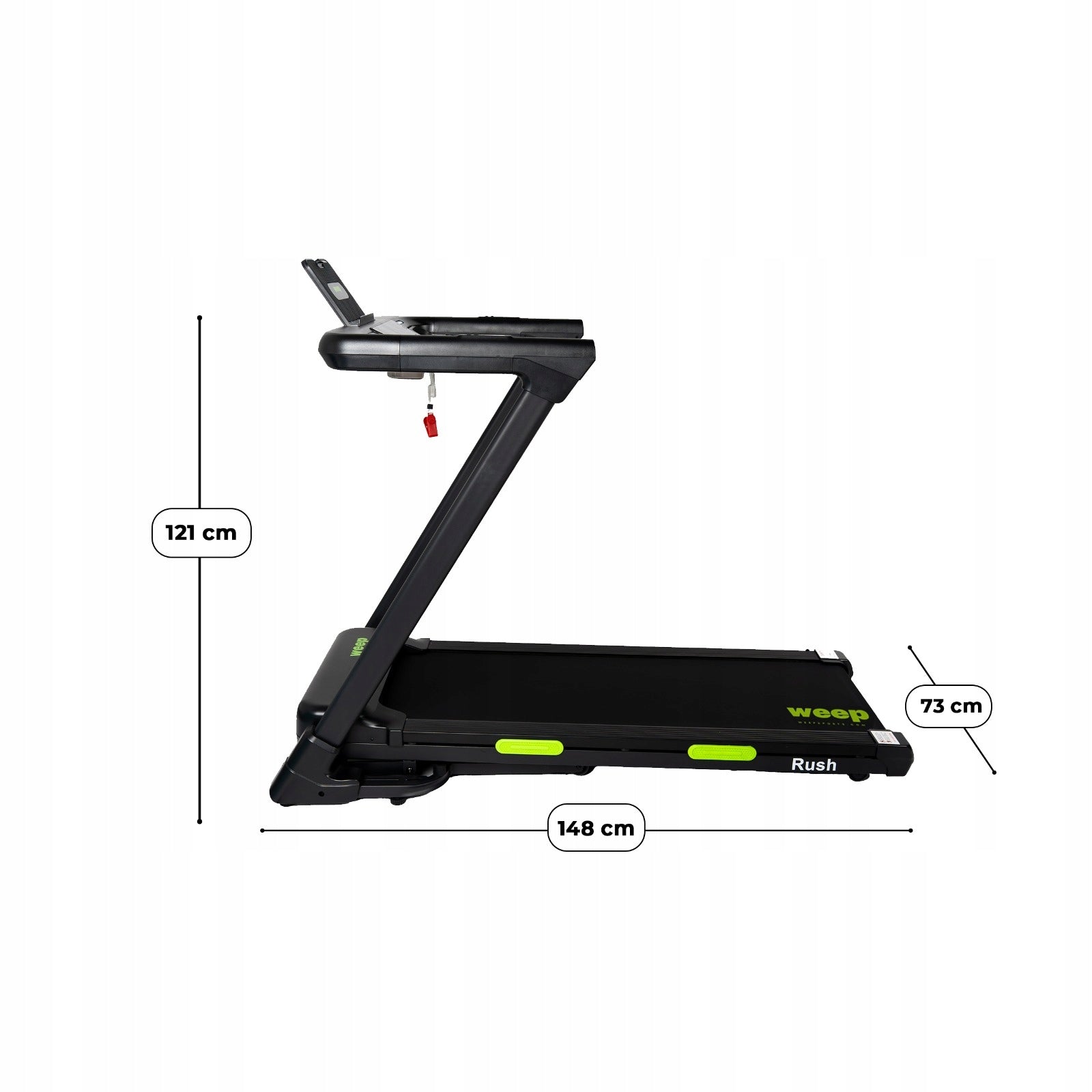 HOME ELECTRIC TREADMILL WEEP RUSH AUTO ANGLE INCLINE.15km/h cushioning APP Maximum user weight 110 kg