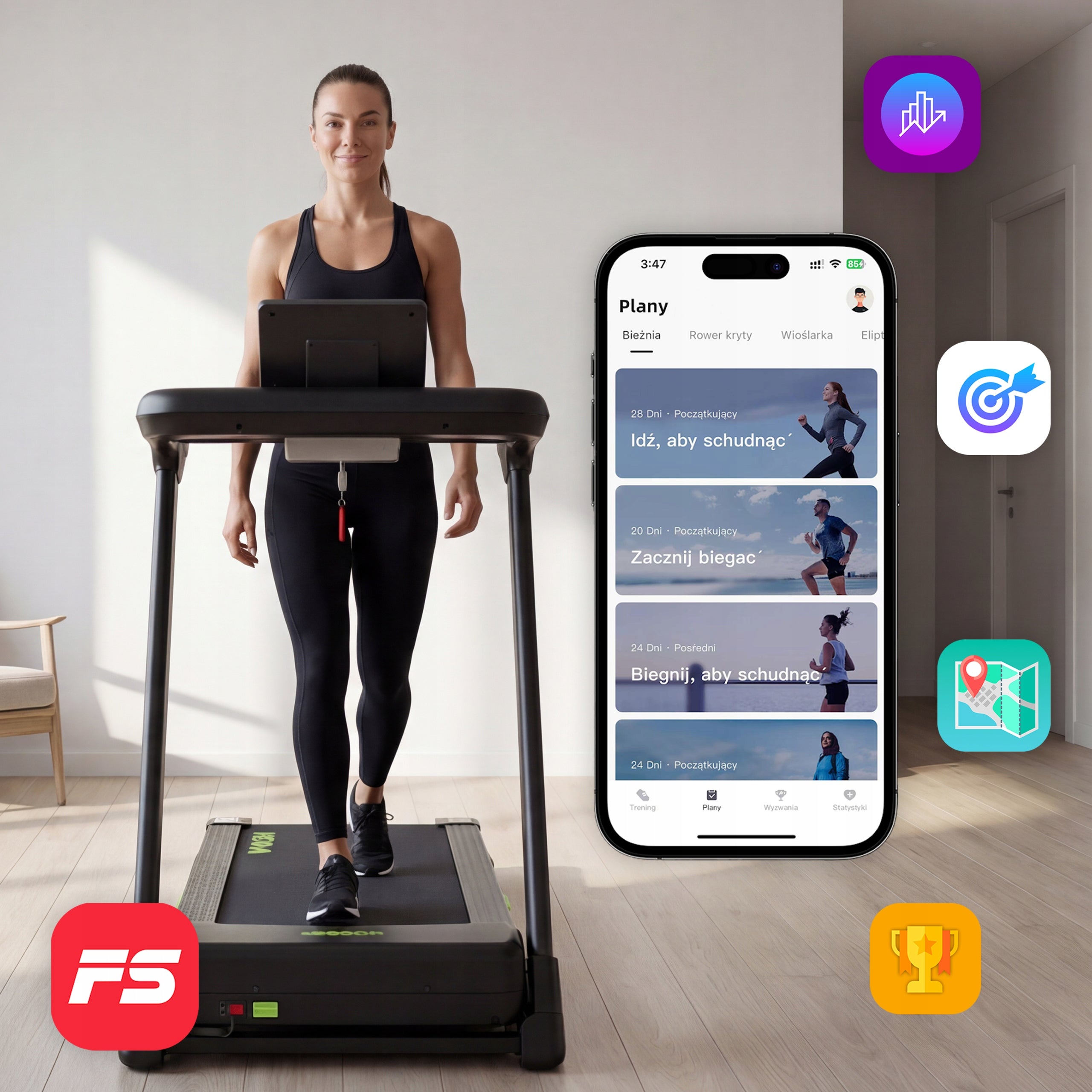 HOME ELECTRIC TREADMILL WEEP RUSH AUTO ANGLE INCLINE.15km/h cushioning APP Packaging status original