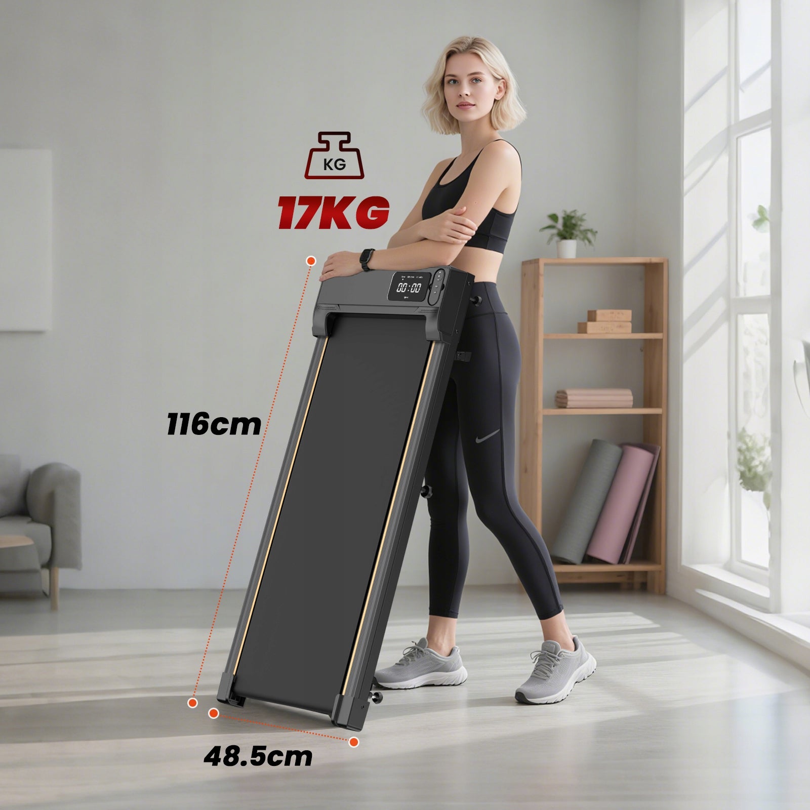 HOME ELECTRIC TREADMILL treadmill Walkingpad 120kg 15° with LED remote control Maximum user weight 120 kg