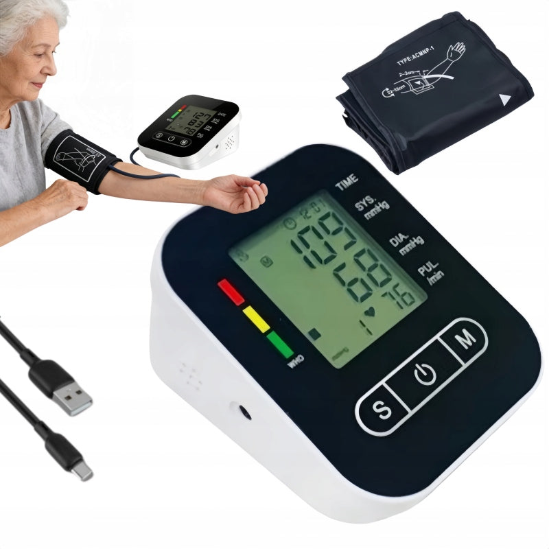 HOME ELECTRONIC SHOULDER BLOOD PRESSURE MONITOR AUTOMATIC + ARRHYTHMIA