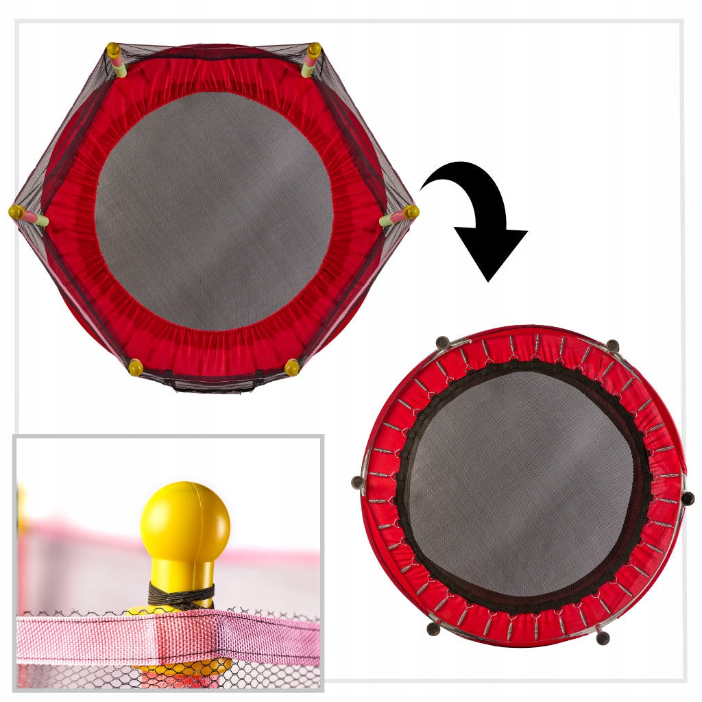 HOME GARDEN TRAMPOLINE FOR CHILDREN 140 CM WITH SAFETY NET SMALL + BALLS Number of springs/ropes 30