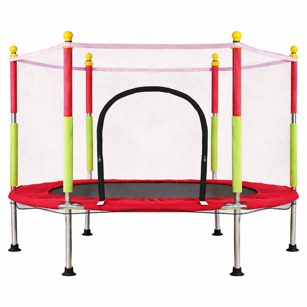 HOME GARDEN TRAMPOLINE FOR CHILDREN 140 CM WITH SAFETY NET SMALL + BALLS Total height 122 cm