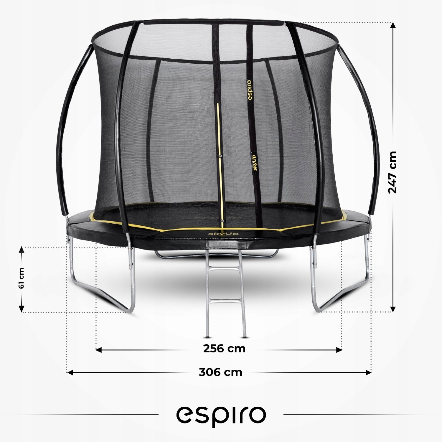 HOME GARDEN TRAMPOLINE FOR CHILDREN ESPIRO WITH INNER NET 10FT 306CM Total height 245 cm