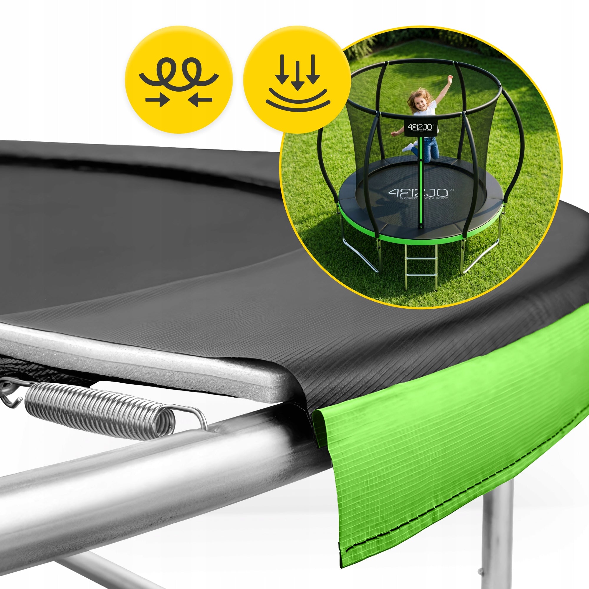 HOME GARDEN TRAMPOLINE FOR KIDS GARDEN HOME LADDER WITH MESH 6FT Net height 160 cm