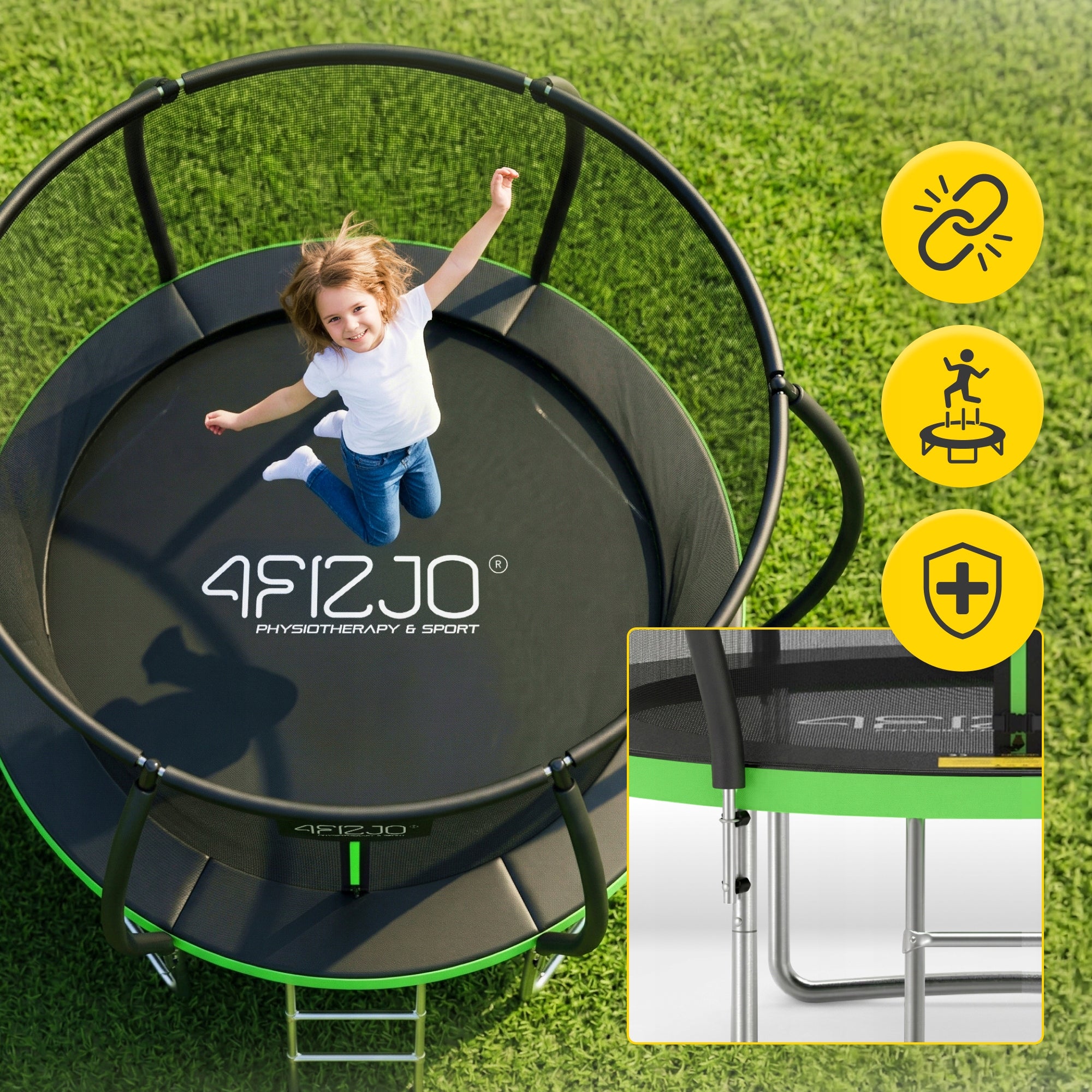 HOME GARDEN TRAMPOLINE FOR KIDS GARDEN HOME LADDER WITH MESH 6FT Packaging status original