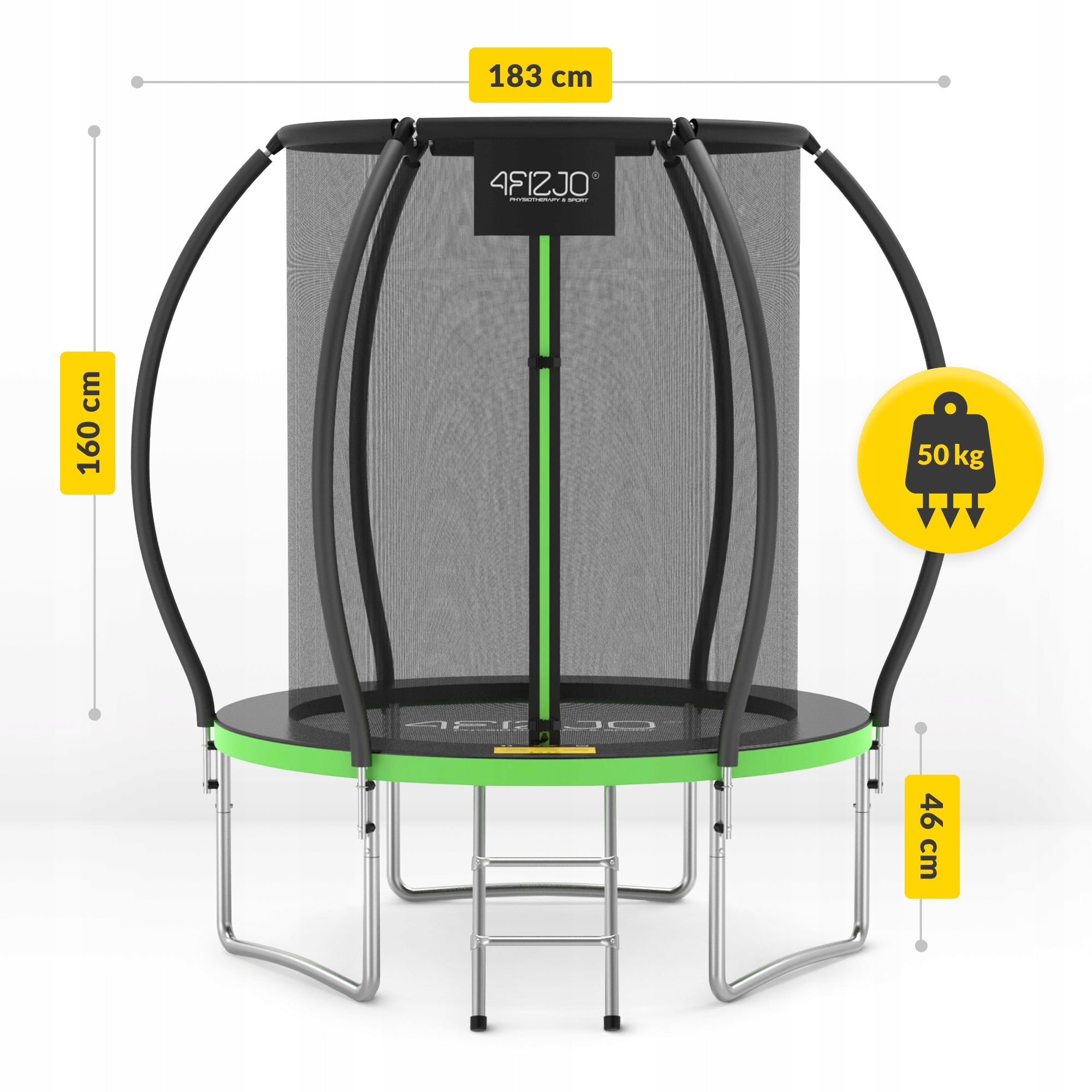 HOME GARDEN TRAMPOLINE FOR KIDS GARDEN HOME LADDER WITH MESH 6FT Total height 208 cm