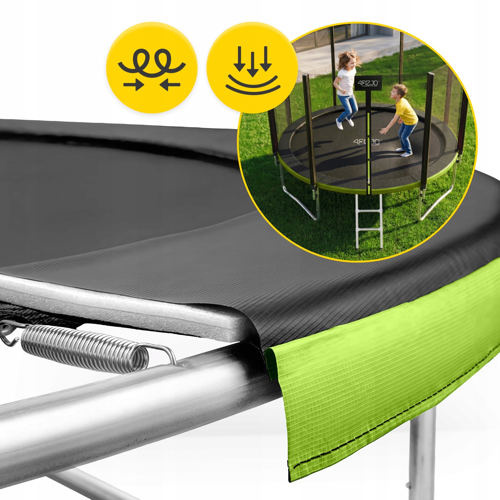 HOME GARDEN TRAMPOLINE FOR KIDS GARDEN LADDER WITH MESH 12FT Height from ground level 76 cm