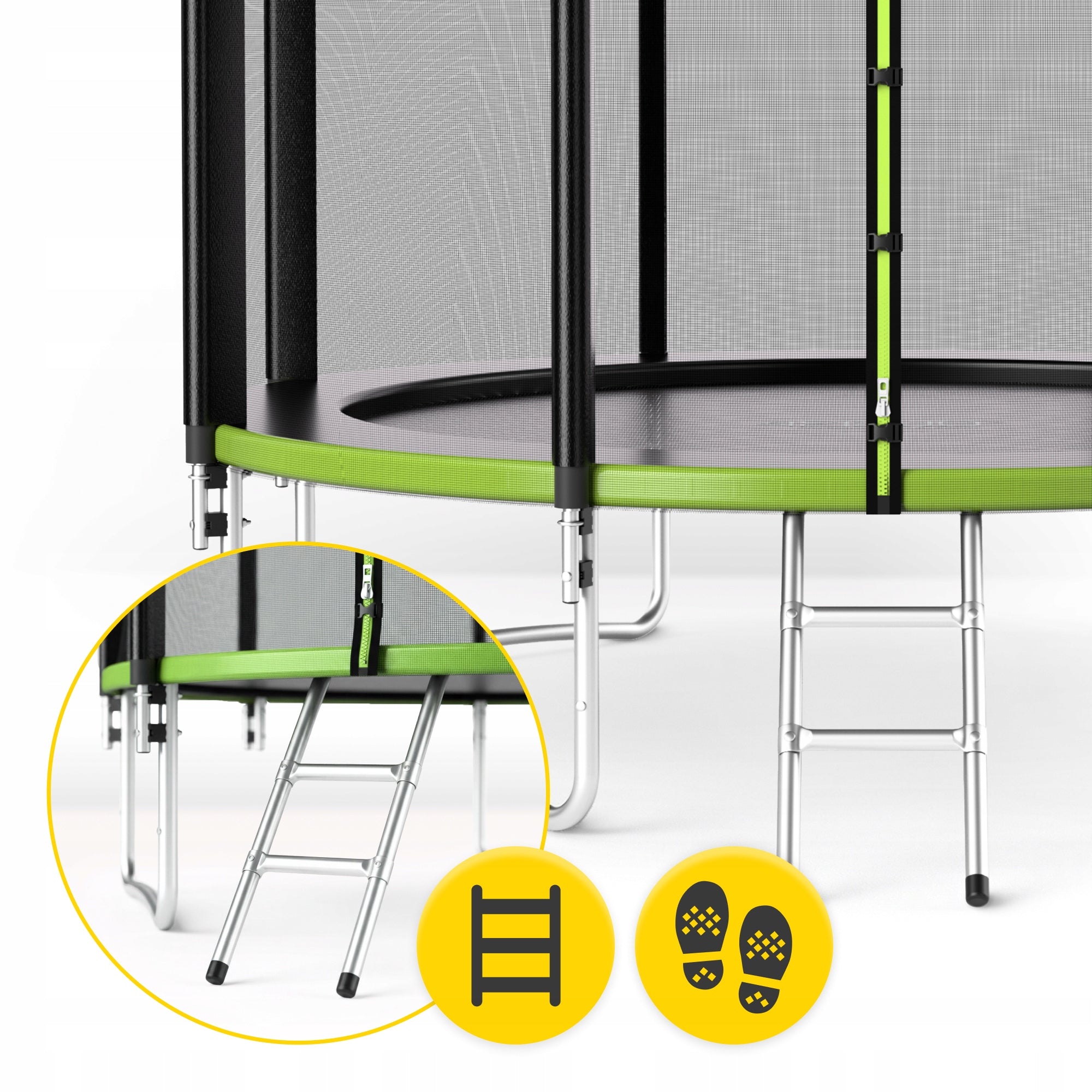 HOME GARDEN TRAMPOLINE FOR KIDS GARDEN LADDER WITH MESH 12FT Number of springs/ropes 72