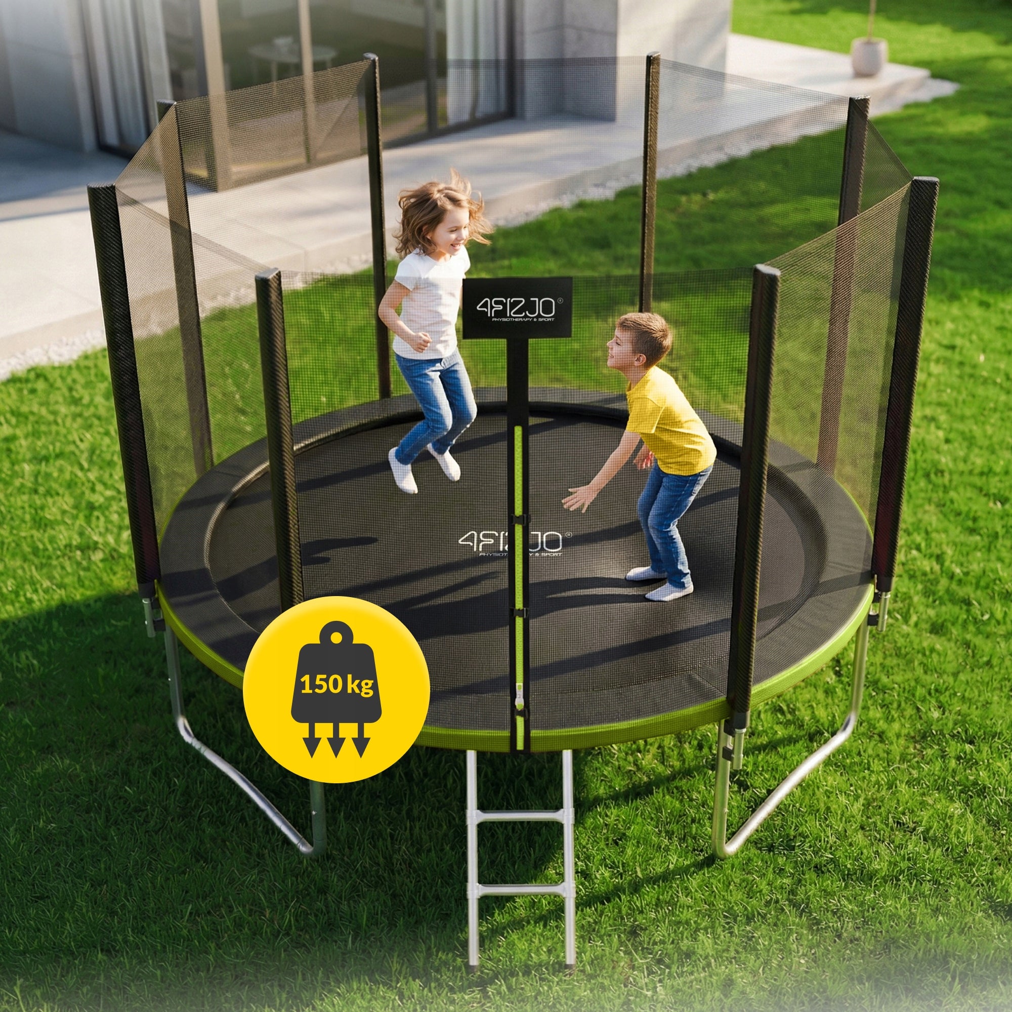 HOME GARDEN TRAMPOLINE FOR KIDS GARDEN LADDER WITH MESH 12FT Packaging status original