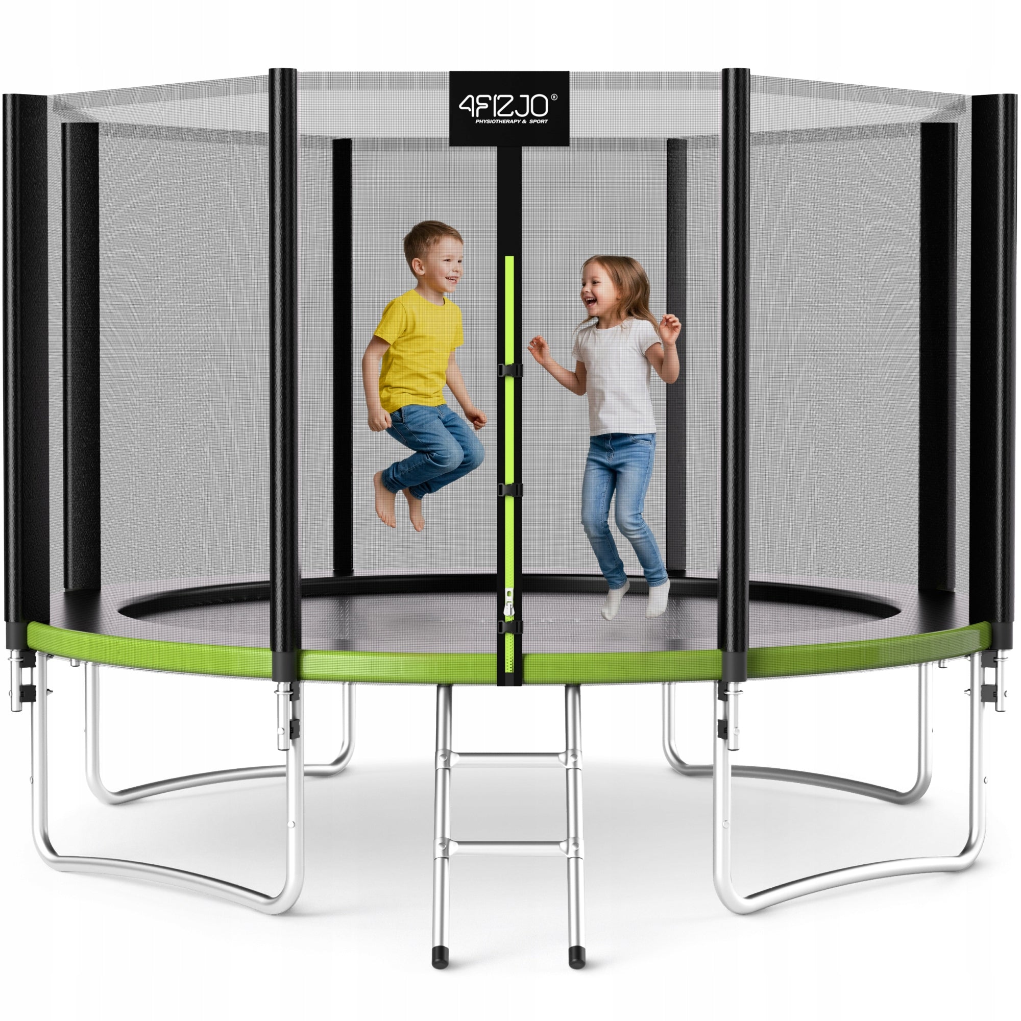 HOME GARDEN TRAMPOLINE FOR KIDS GARDEN LADDER WITH MESH 12FT