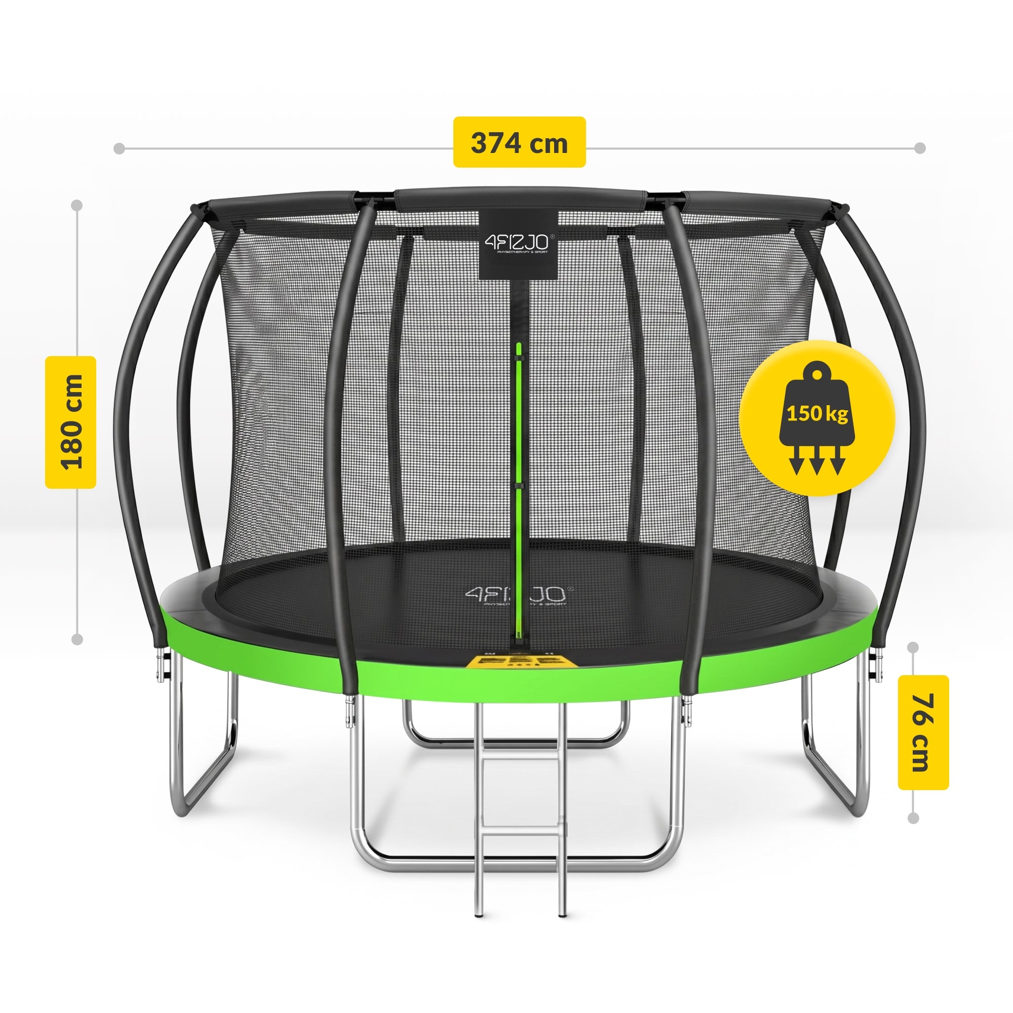 HOME GARDEN TRAMPOLINE FOR KIDS HOME GARDEN LADDER WITH MESH 12FT Total height 256 cm