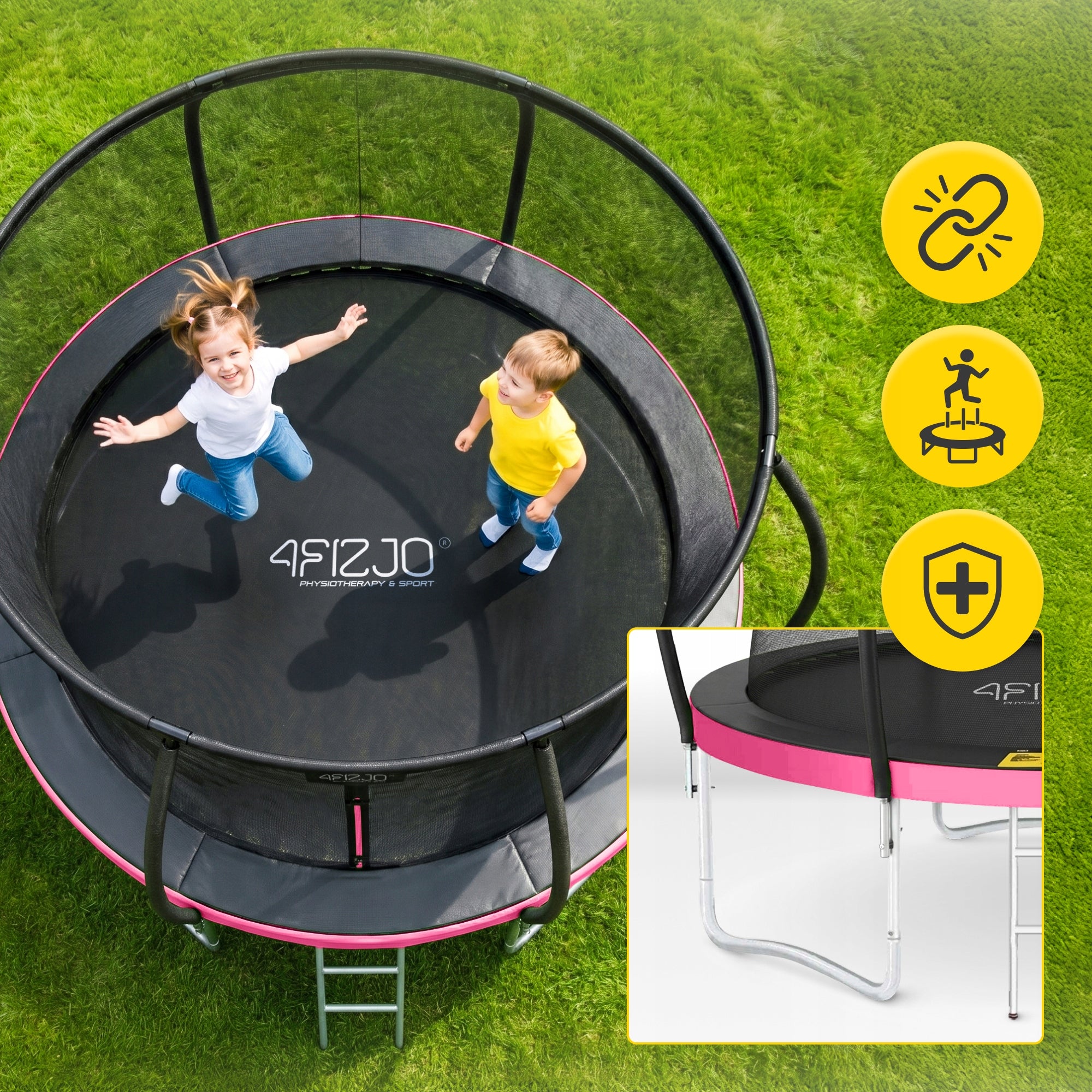 HOME GARDEN TRAMPOLINE FOR KIDS INDOOR SAFETY MESH 8FT Packaging status original
