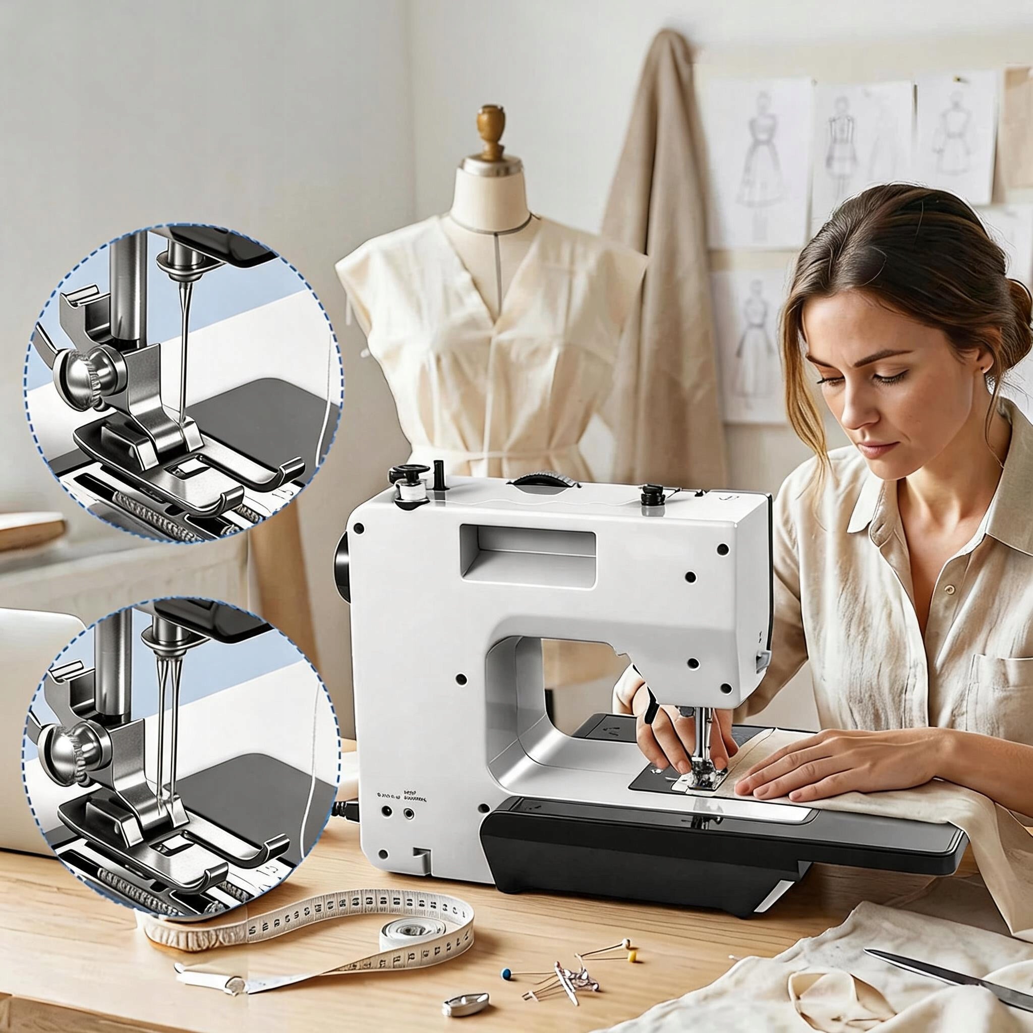 HOME SEWING MACHINE 38 MODES LED PORTABLE FOR DENIM EMBROIDERY QUILTING Model DomSzyjka