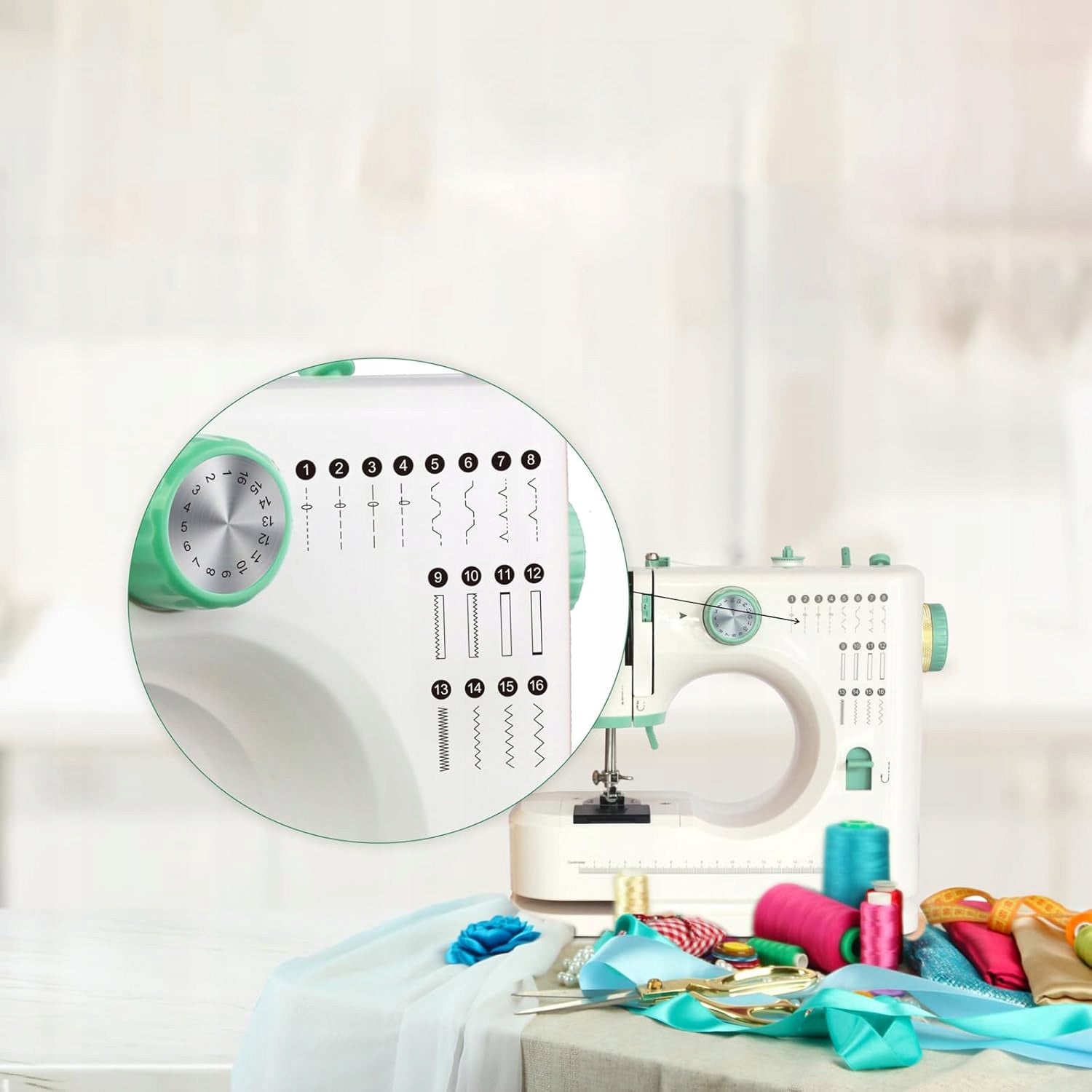 HOME SEWING MACHINE MECHANICAL 16 TYPES OF STITCHES SM-520 + FREEBIES Brand Zosudull