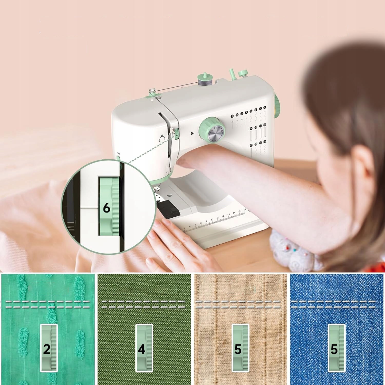 HOME SEWING MACHINE MECHANICAL 16 TYPES OF STITCHES SM-520 + FREEBIES EAN (GTIN) 6978019570293