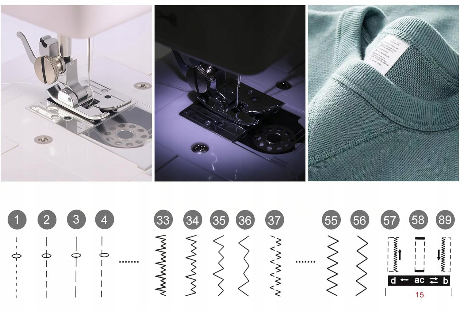HOME SEWING MACHINE MECHANICAL SOLID 59 PROGRAMS +FREEBIES Model maszyny do szycia 59 zastosowań ściegów