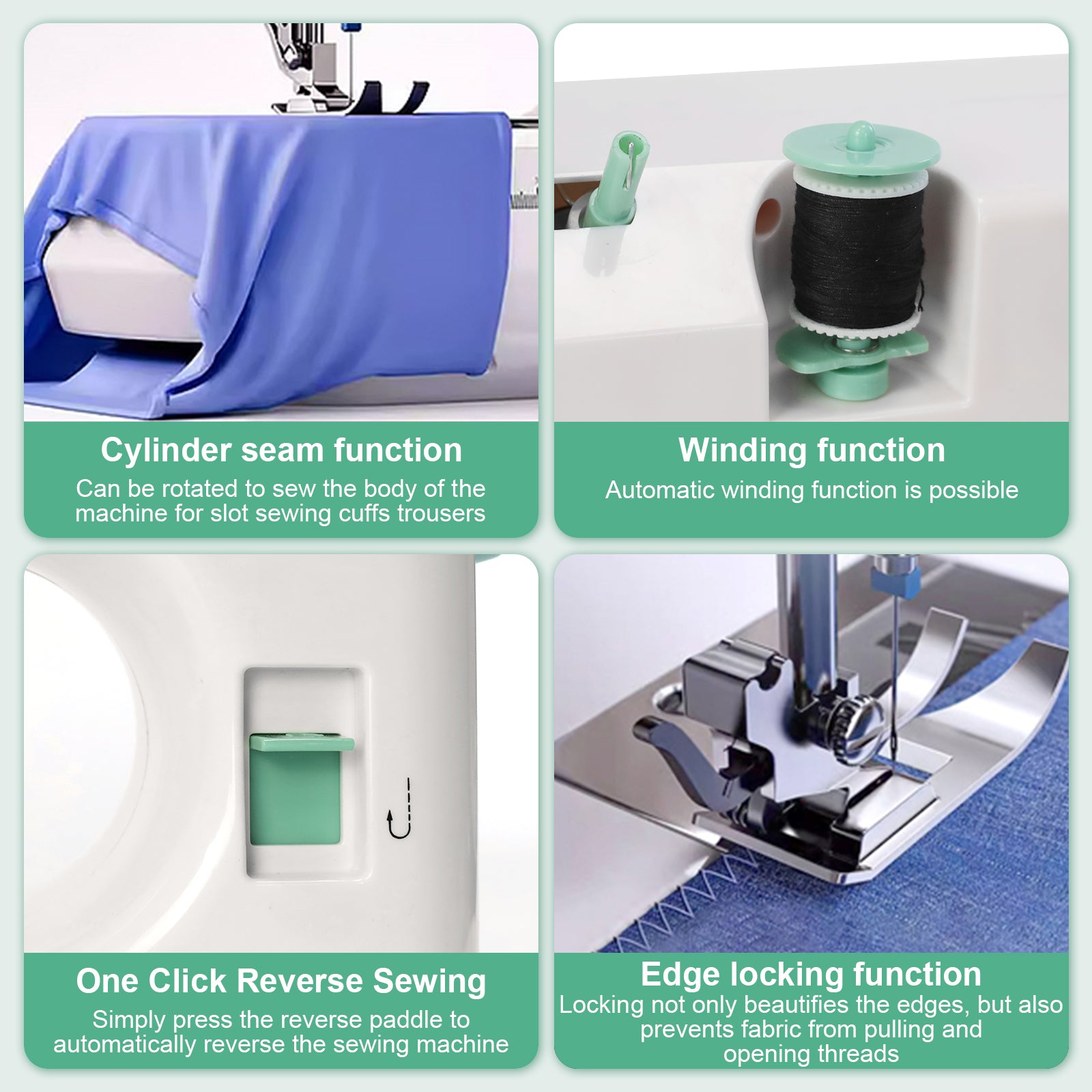HOME SEWING MACHINE SMALL MULTIFUNCTIONAL EASY TO OPERATE 12 stitches Dominant color white